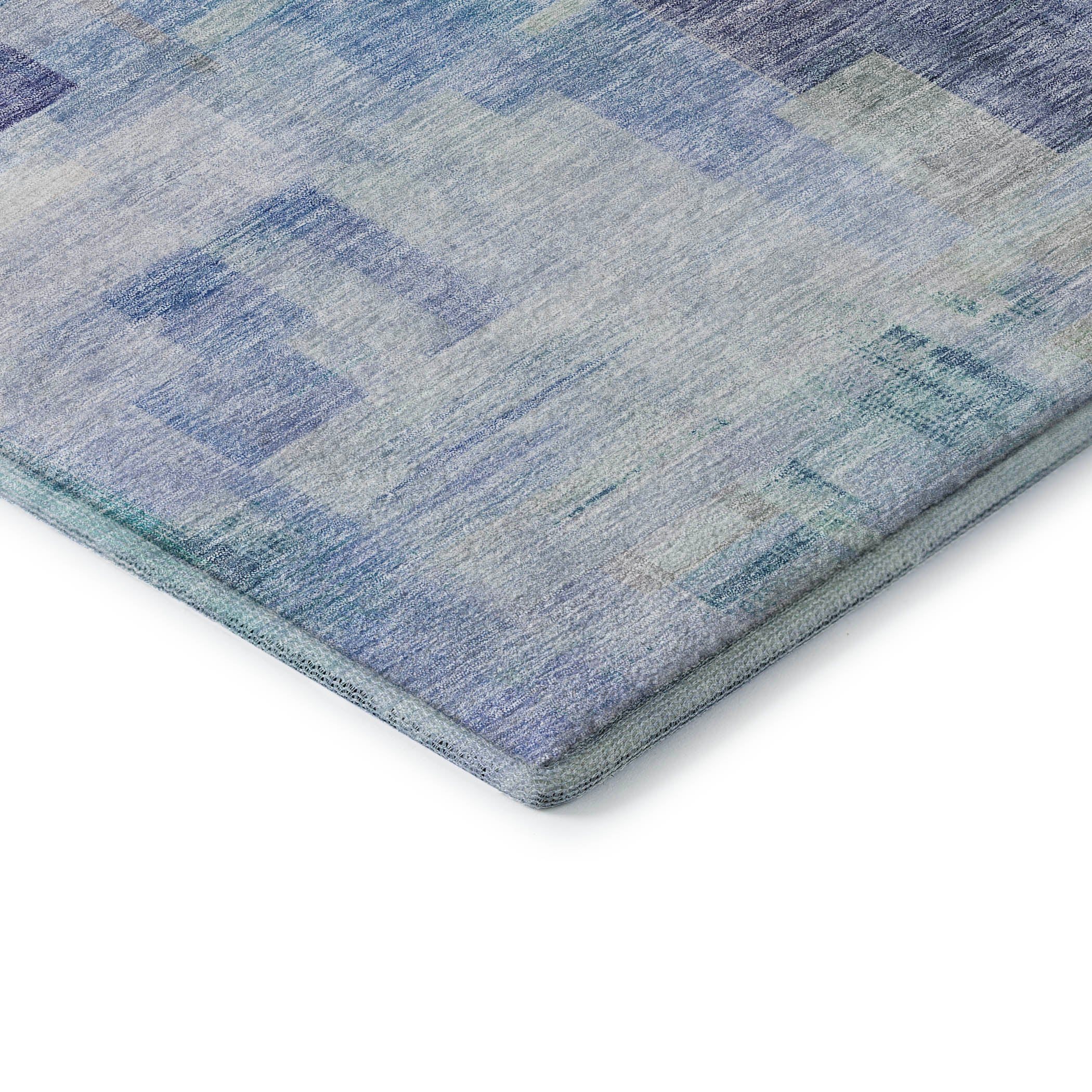 Havana Machine Washable Transitional Blue Rug 1'8" x 2'6" #shape_Rectangle