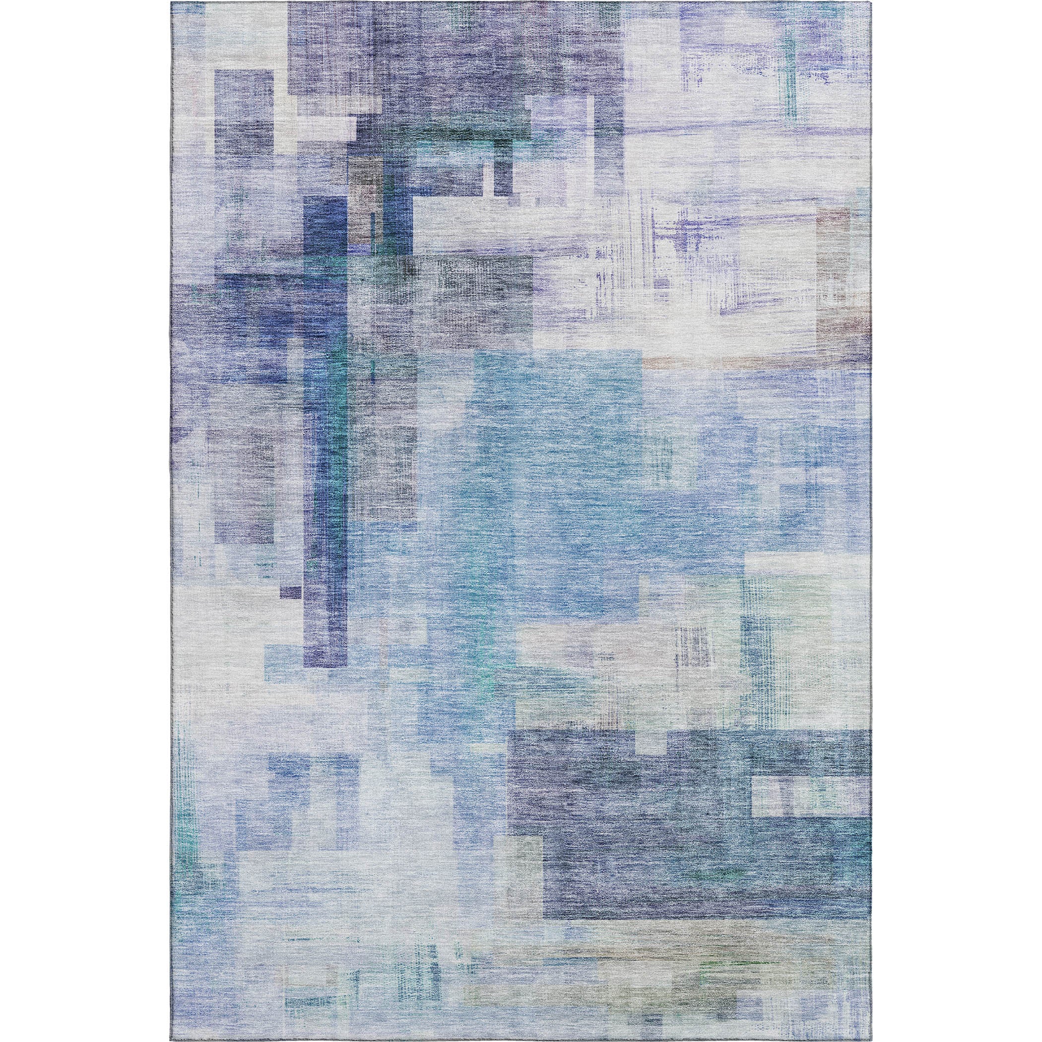 Havana Machine Washable Transitional Blue Rug 2'6" x 3'10" #shape_Rectangle
