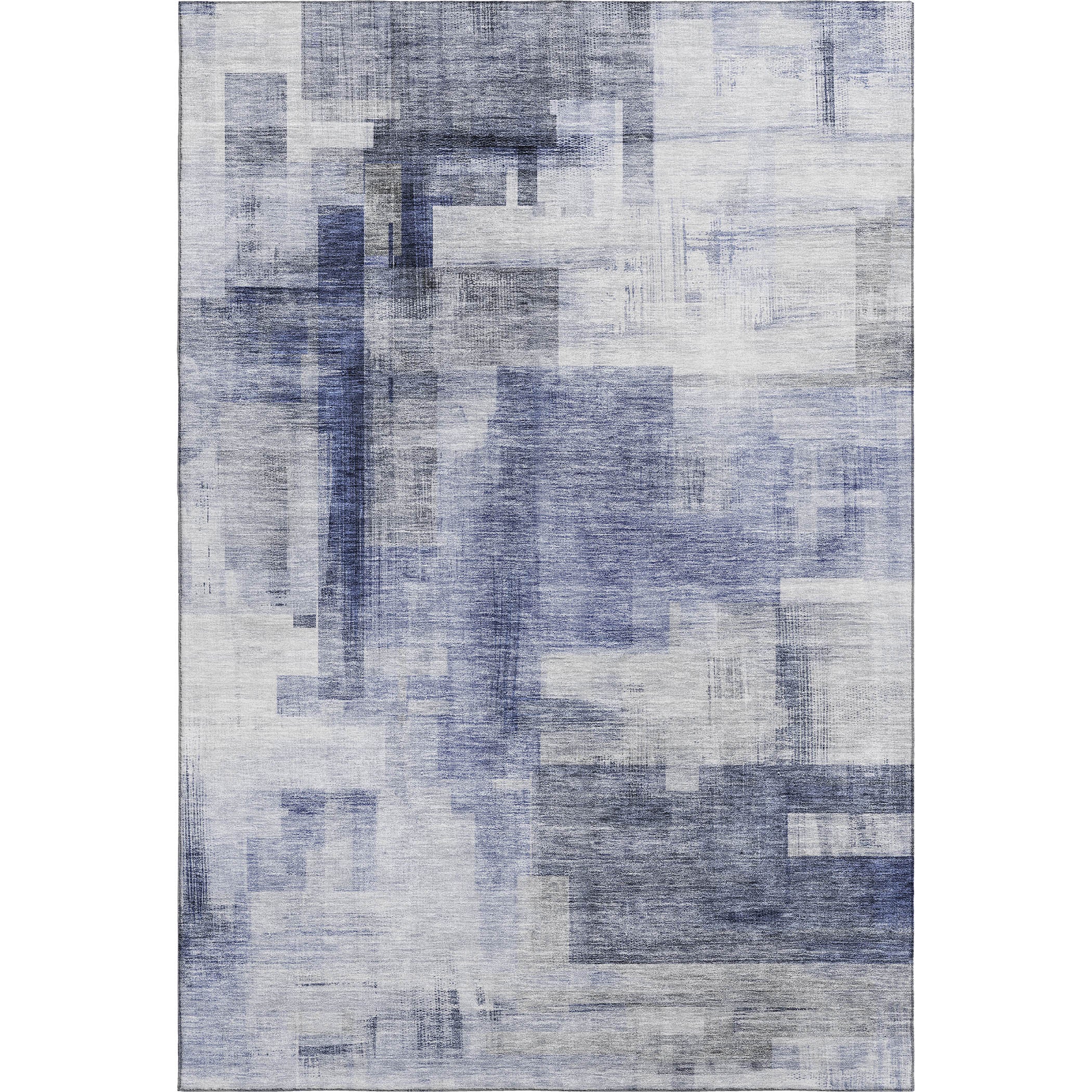 Havana Machine Washable Transitional Denim Blue Rug 2'6" x 3'10" #shape_Rectangle