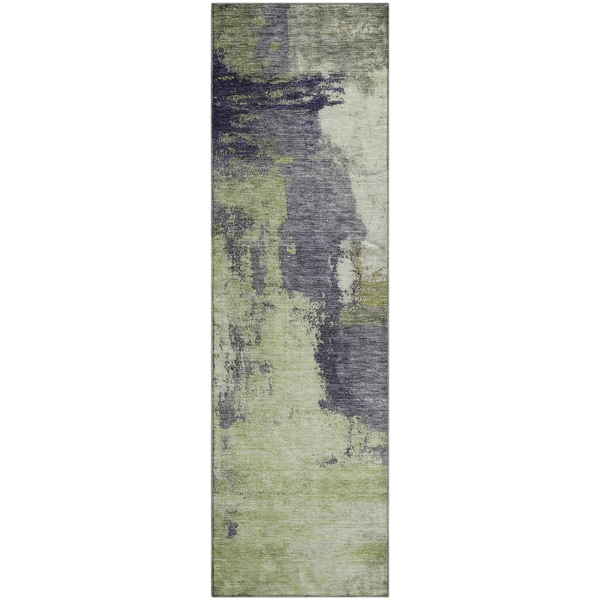 Luang Prabang Machine Washable Transitional Fern Green Rug 2'3" x 7'6" #shape_Runner