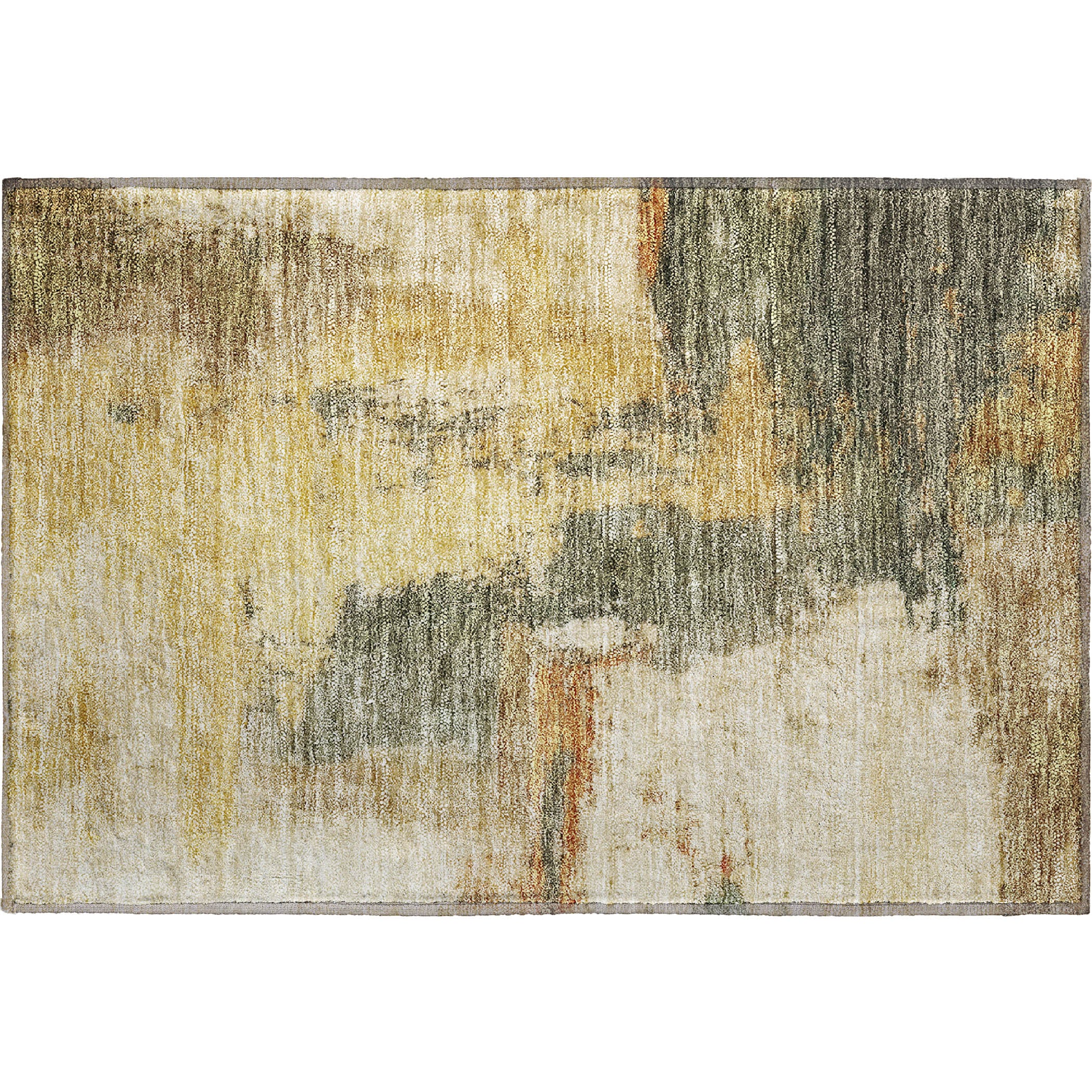 Luang Prabang Machine Washable Transitional Sage Green Rug 1'8" x 2'6" #shape_Rectangle