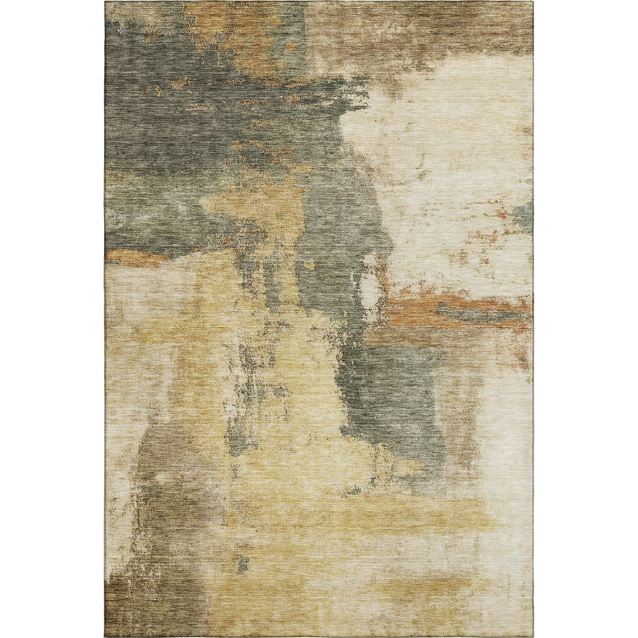 Luang Prabang Machine Washable Transitional Sage Green Rug 2'6" x 3'10" #shape_Rectangle