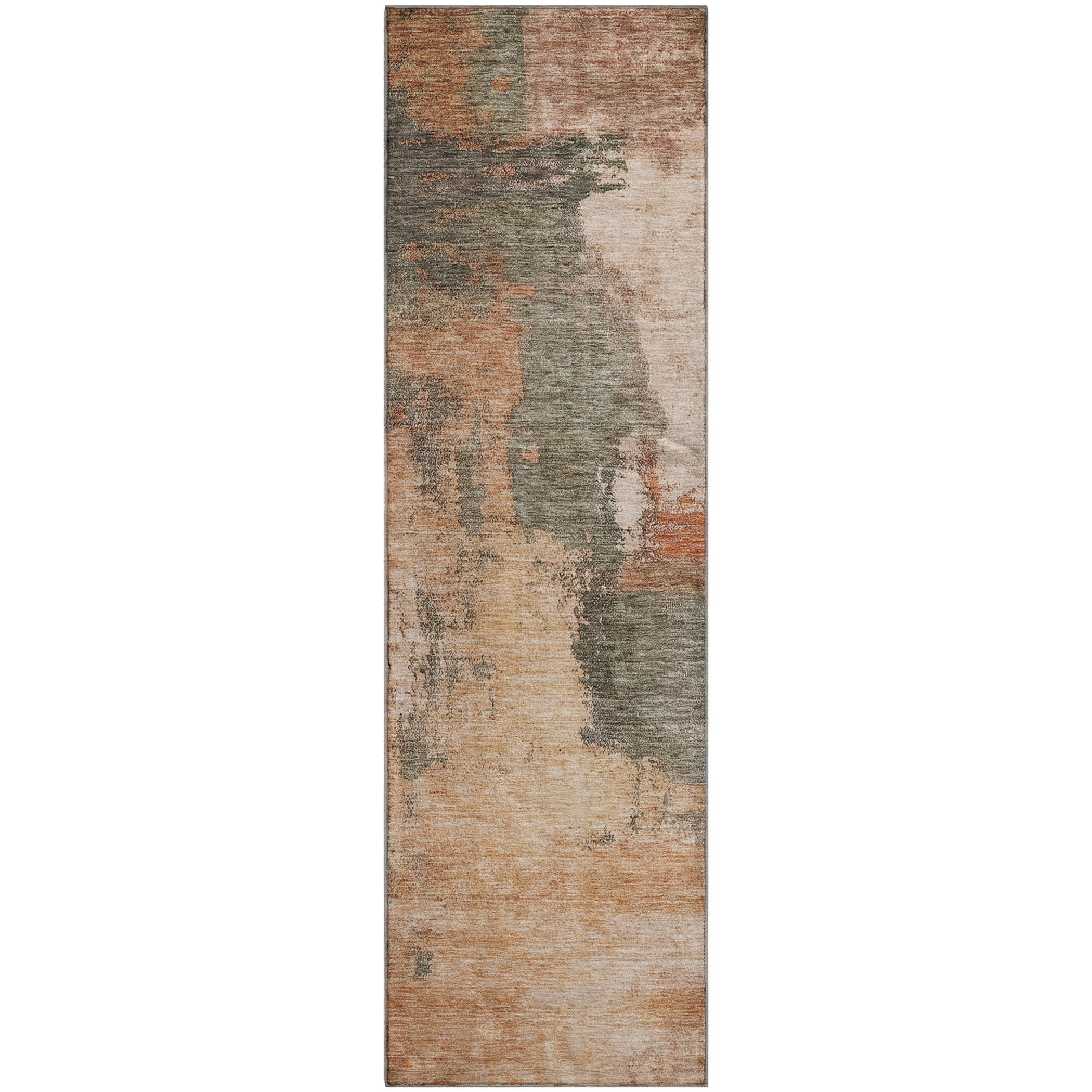 Luang Prabang Machine Washable Transitional Terracotta Orange Rug 2'3" x 7'6" #shape_Runner
