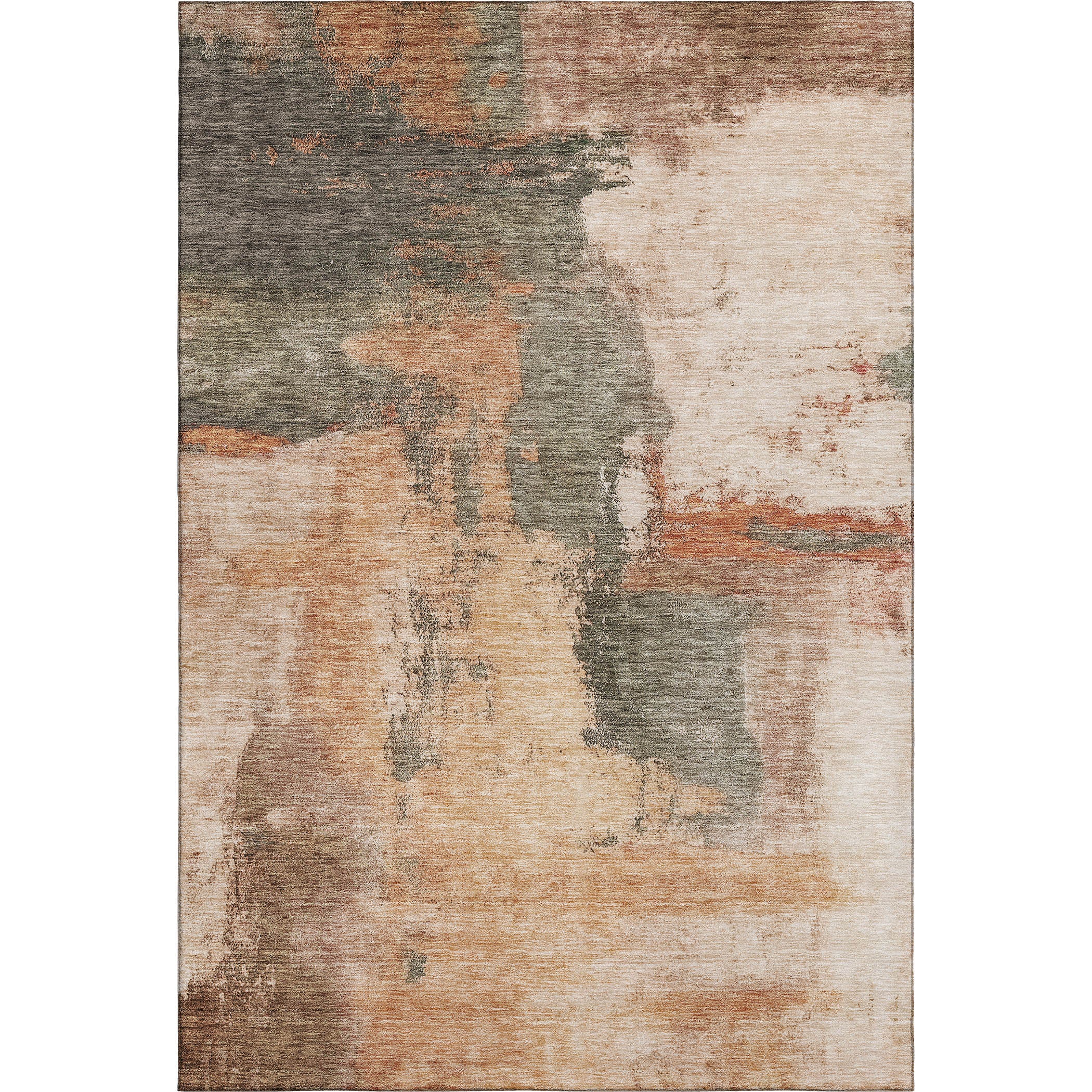 Luang Prabang Machine Washable Transitional Terracotta Orange Rug 2'6" x 3'10" #shape_Rectangle