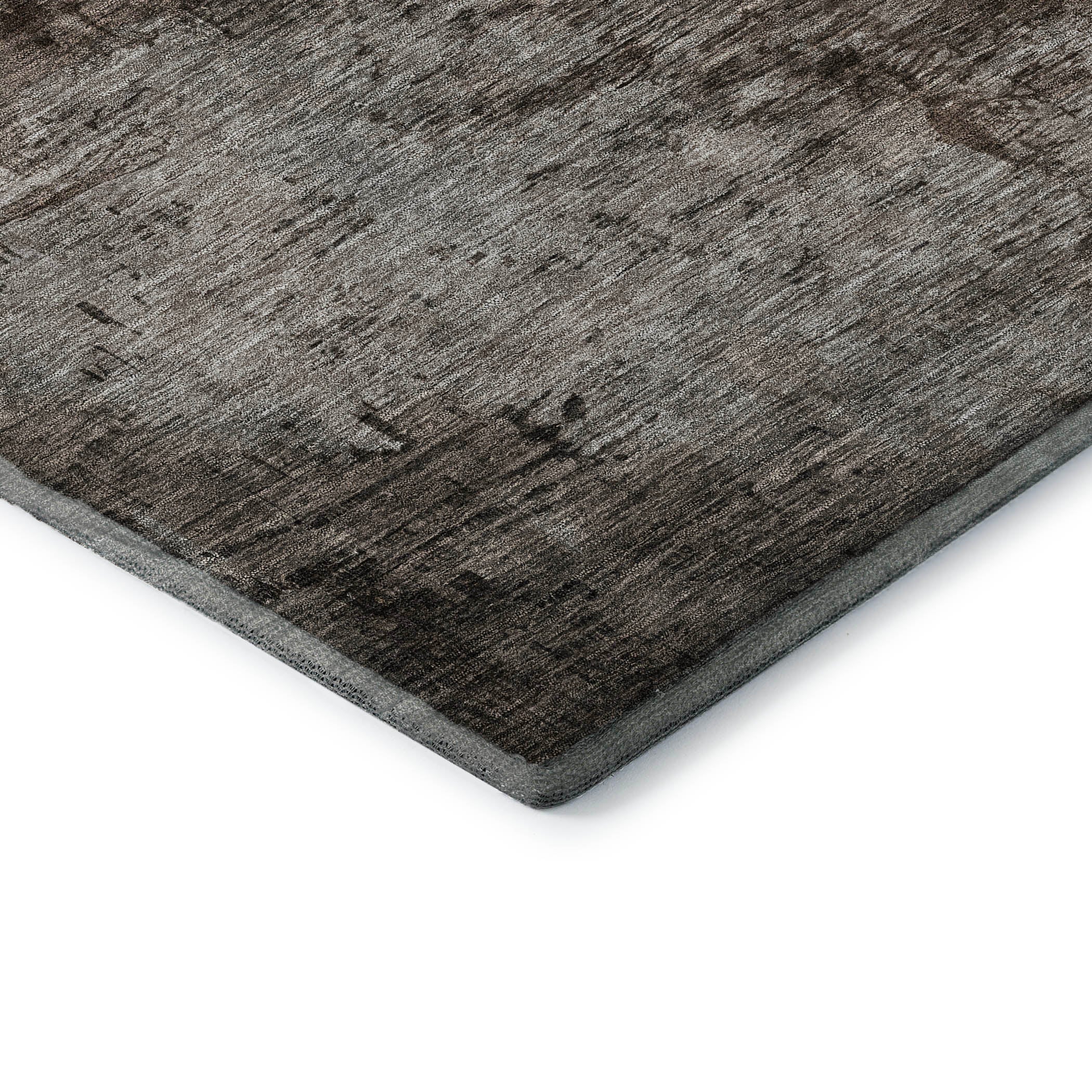 Kathmandu Machine Washable Transitional Chocolate Brown Rug 1'8" x 2'6" #shape_Rectangle