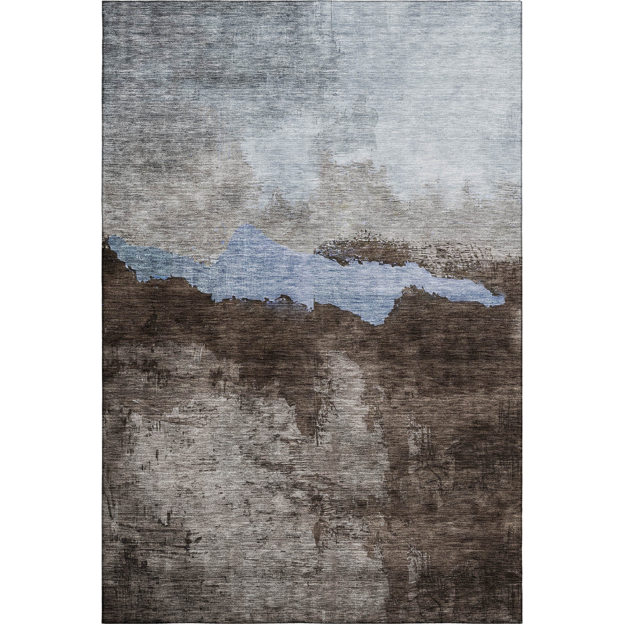 Kathmandu Machine Washable Transitional Chocolate Brown Rug 2'6" x 3'10" #shape_Rectangle