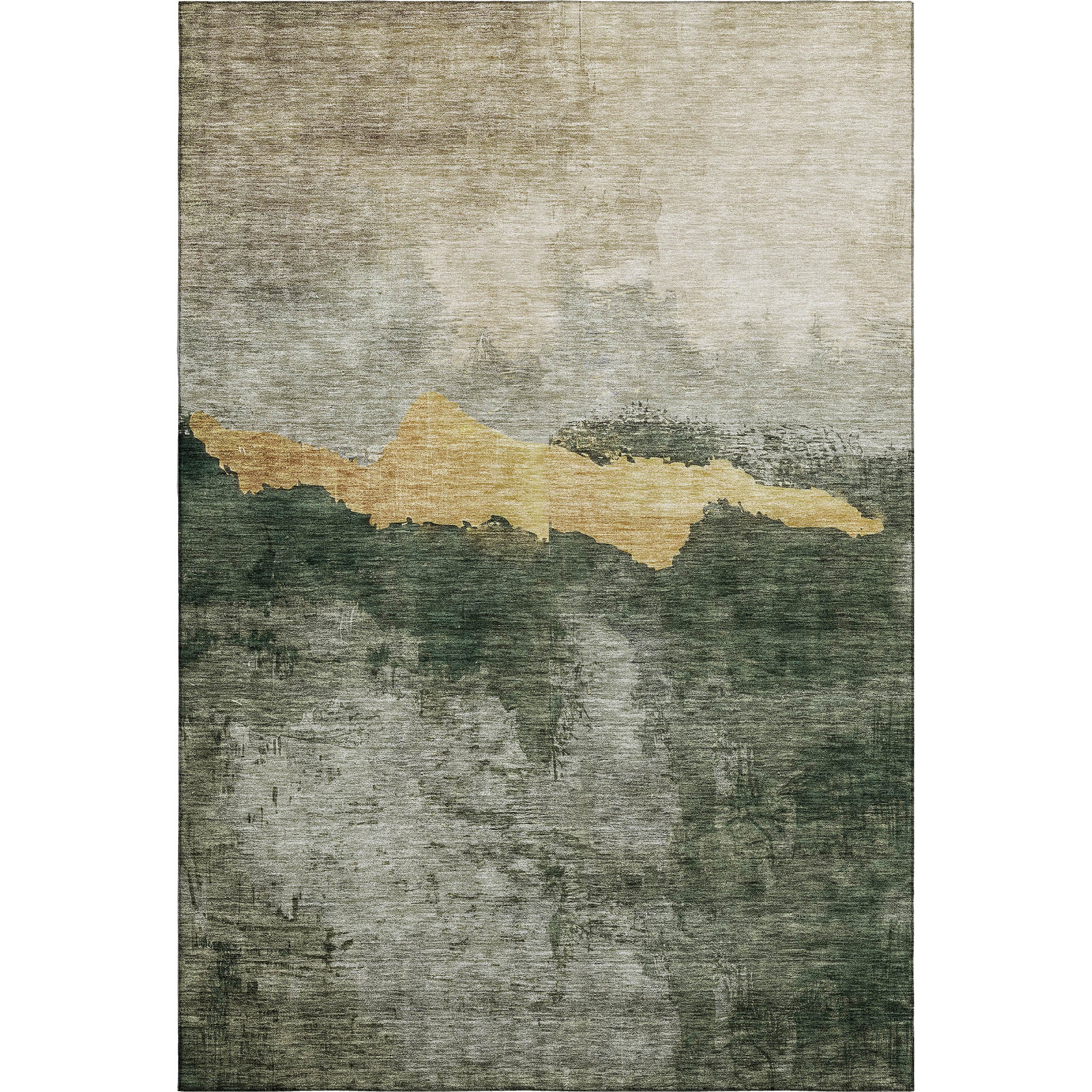 Kathmandu Machine Washable Transitional Fern Green Rug 2'6" x 3'10" #shape_Rectangle