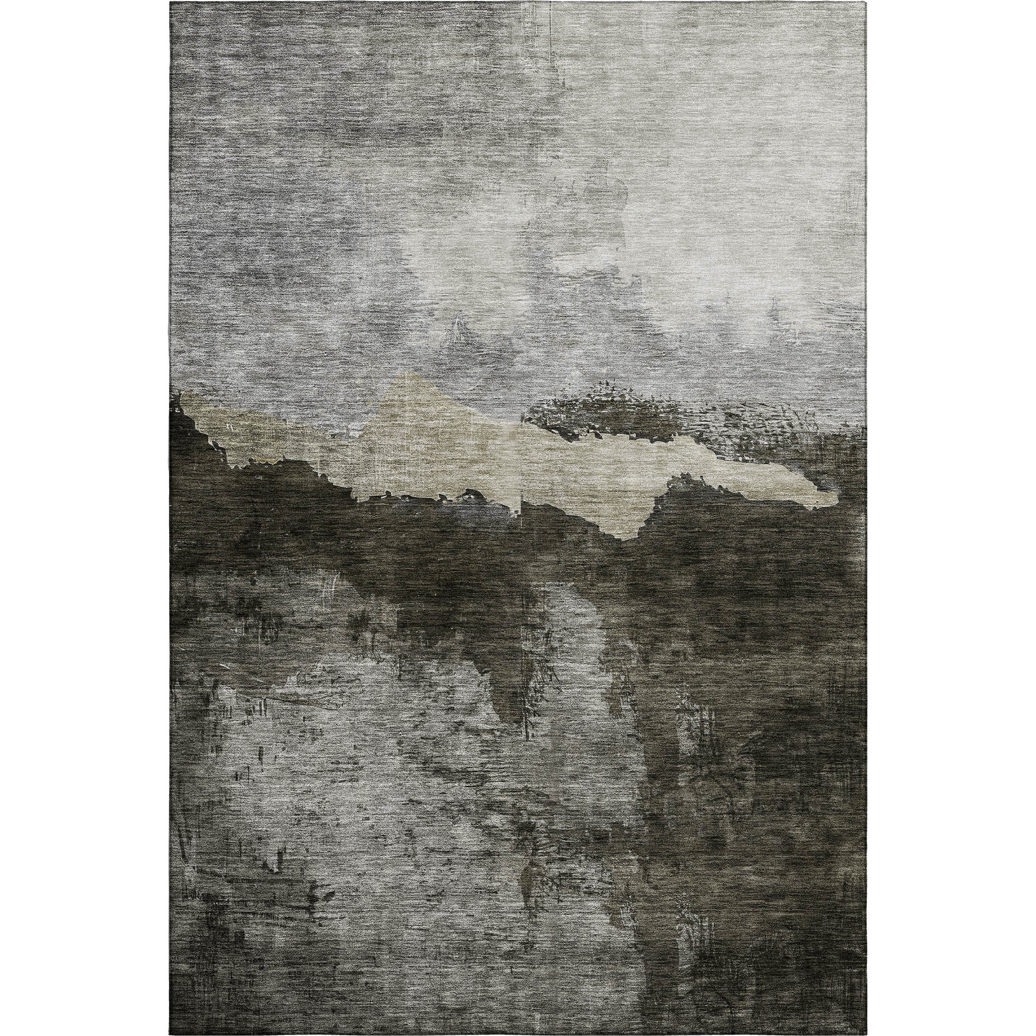 Kathmandu Machine Washable Transitional Taupe Brown Rug 2'6" x 3'10" #shape_Rectangle