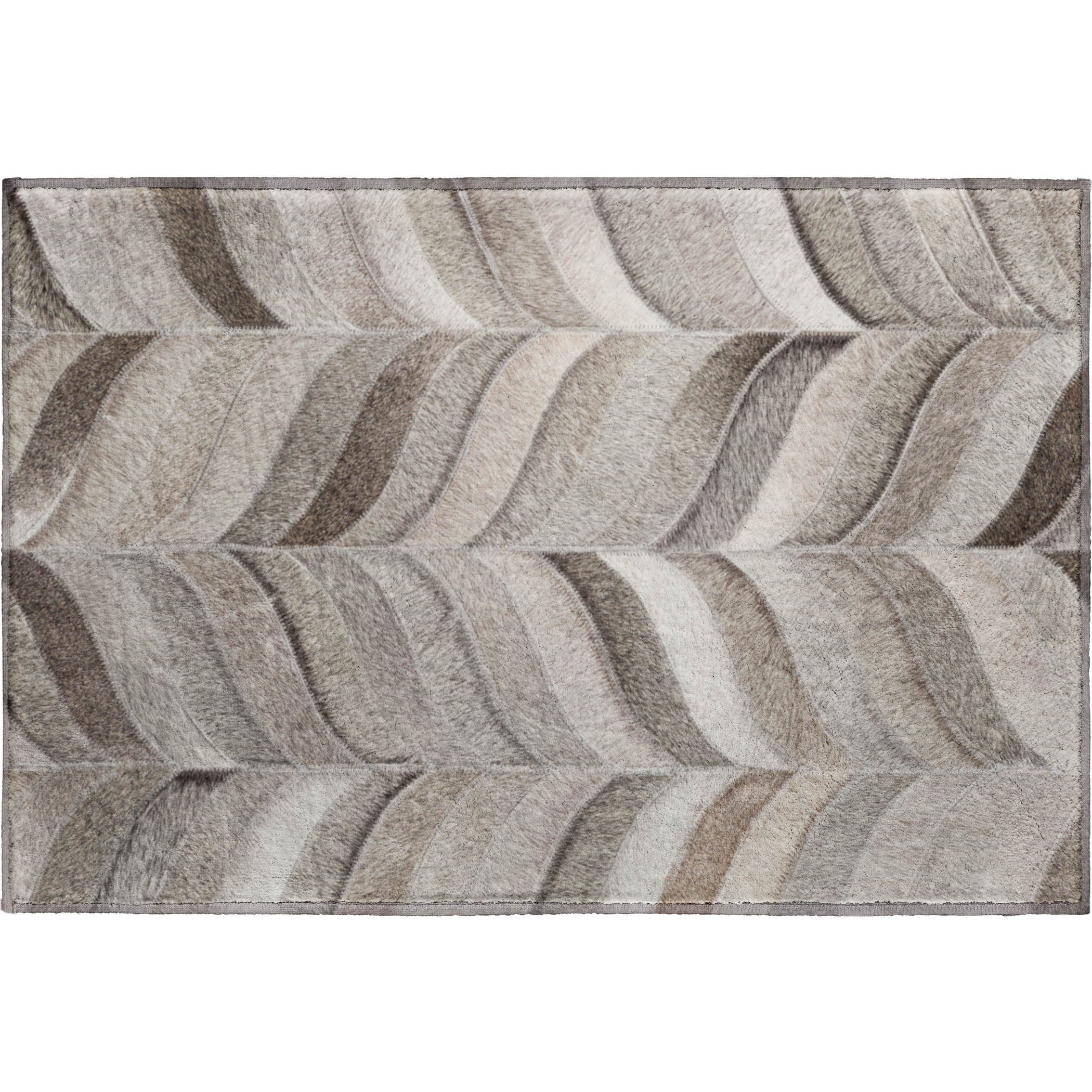 Cartagena Machine Washable Cowhide Gray Rug 1'8" x 2'6" #shape_Rectangle