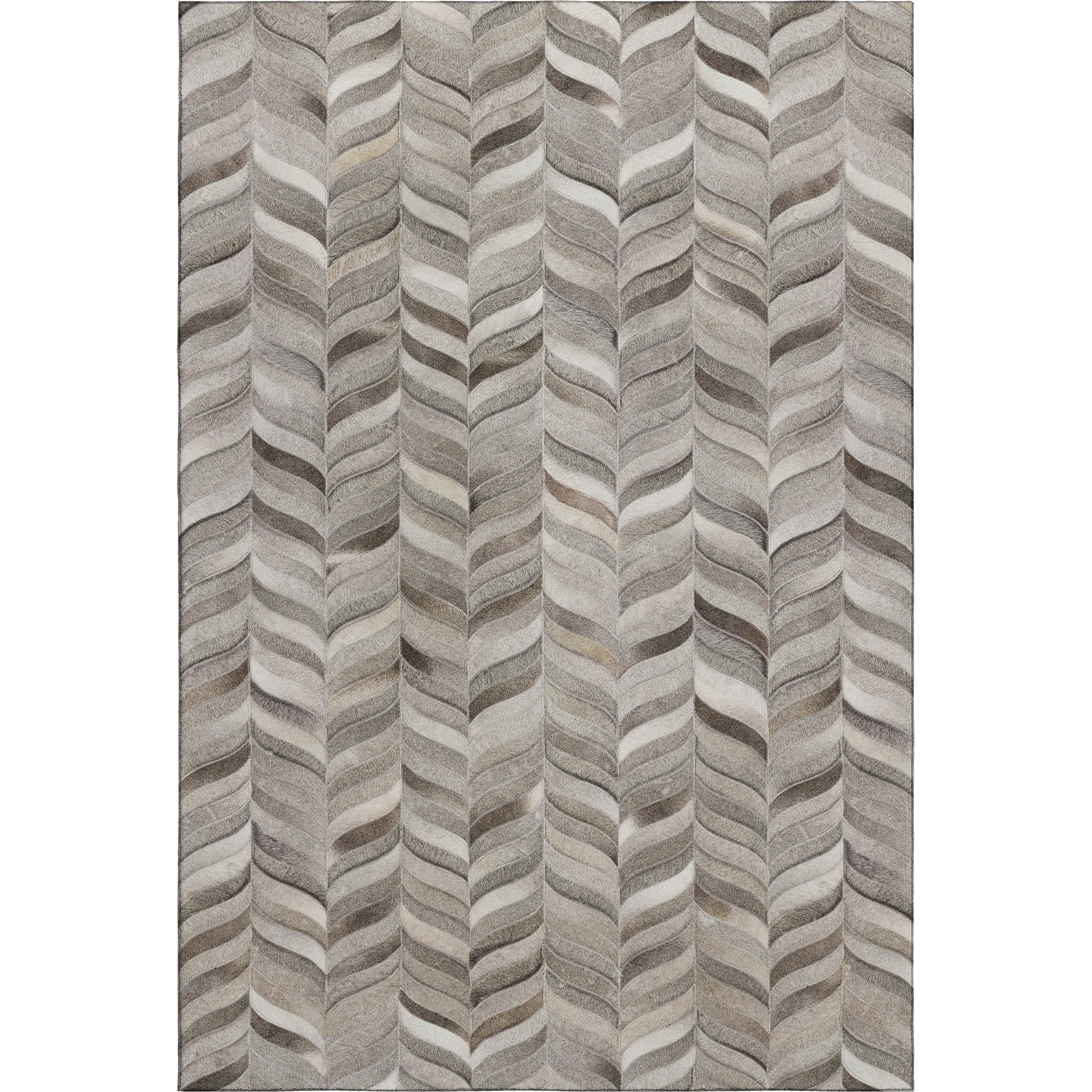 Cartagena Machine Washable Cowhide Gray Rug 2'6" x 3'10" #shape_Rectangle