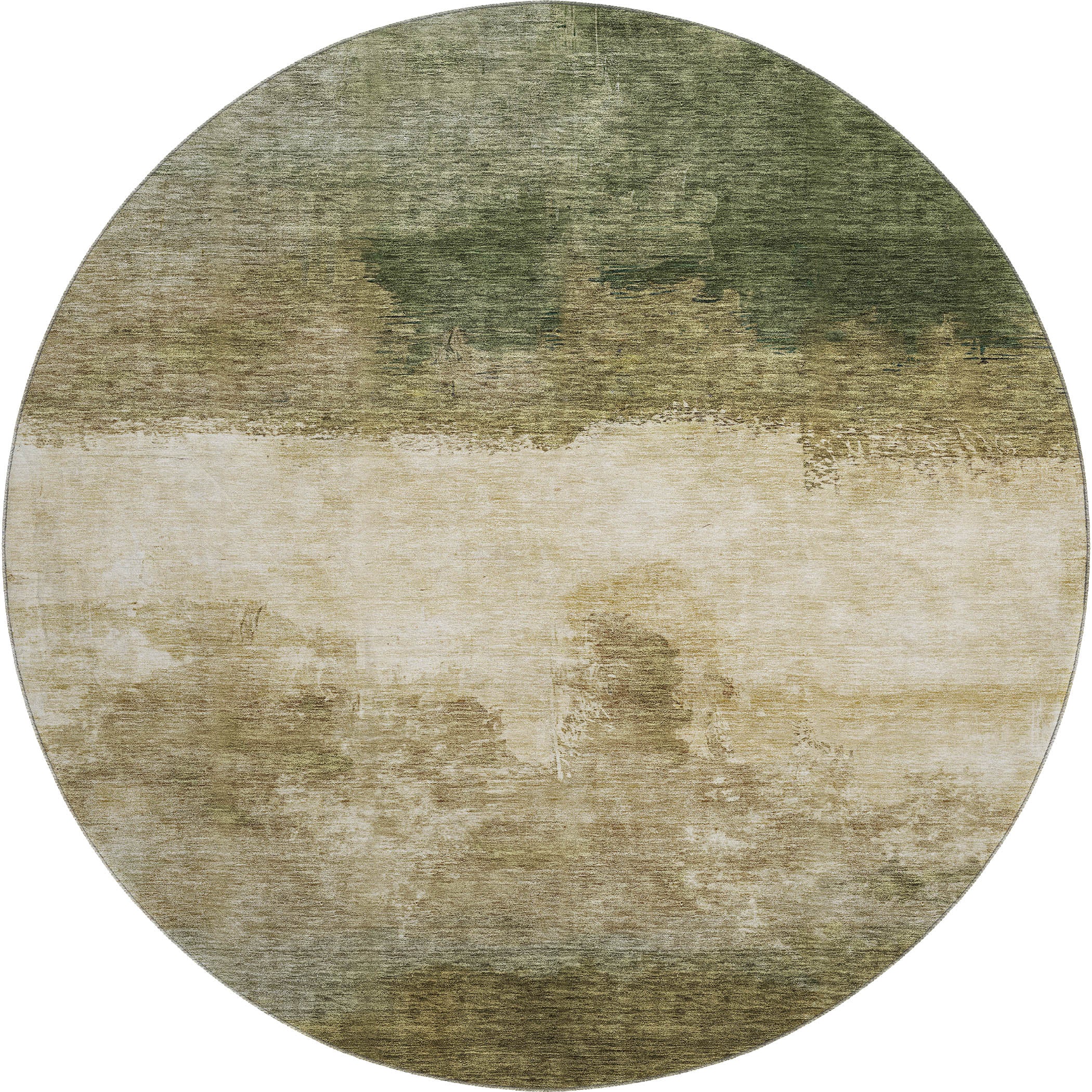 Tallinn Machine Washable Transitional Fern Green Rug 8' x 8' #shape_Round