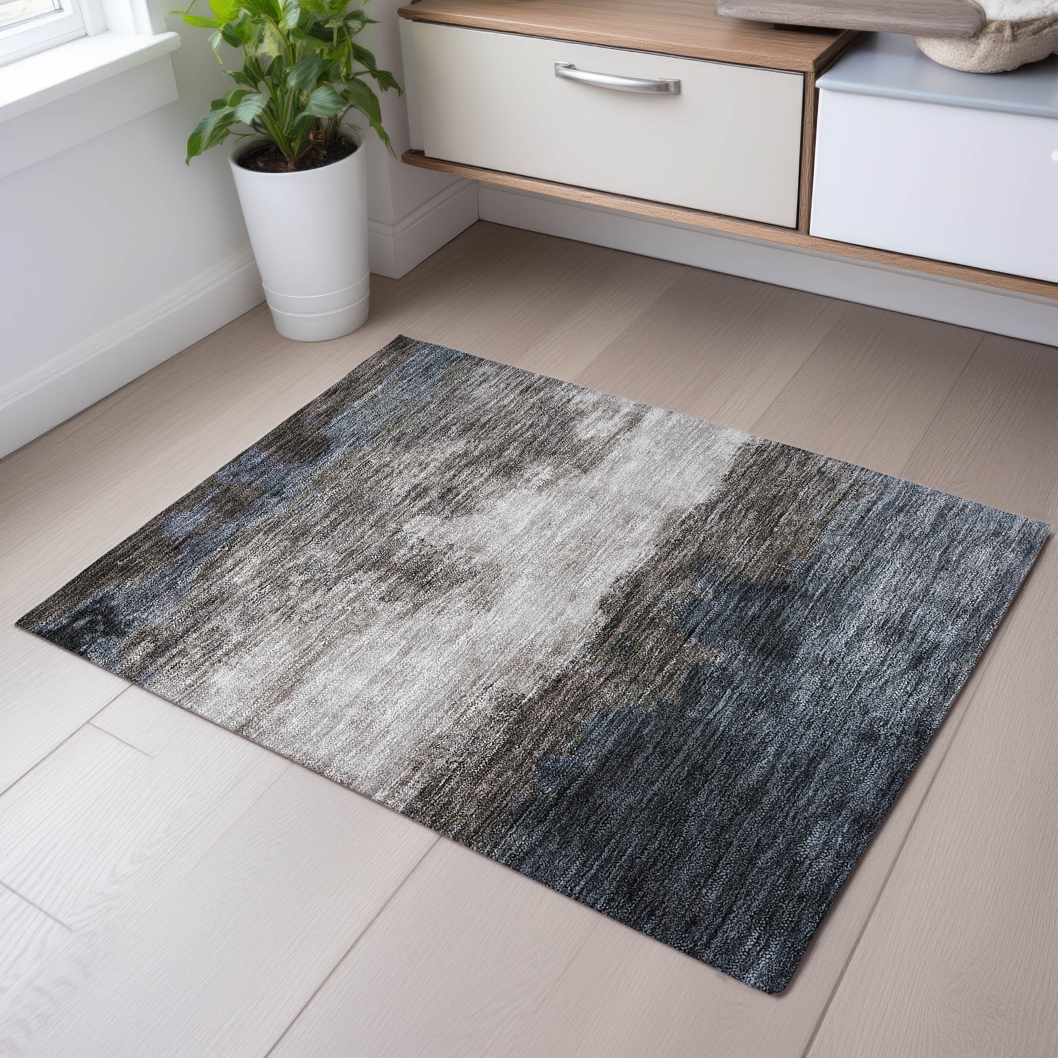Tallinn Machine Washable Transitional Gray Rug 1'8" x 2'6" #shape_Rectangle
