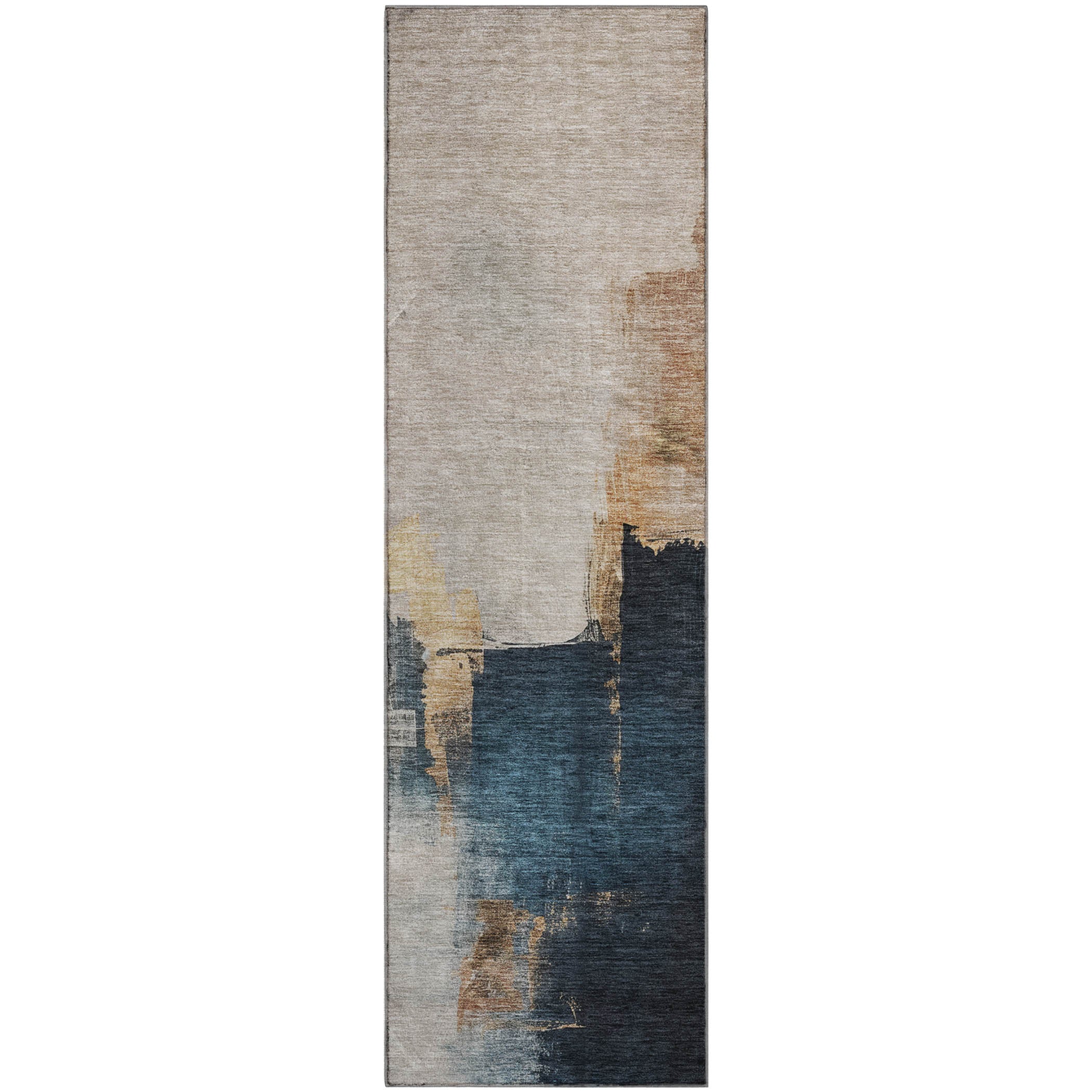 Florence Machine Washable Transitional Taupe Brown Rug 2'3" x 7'6" #shape_Runner