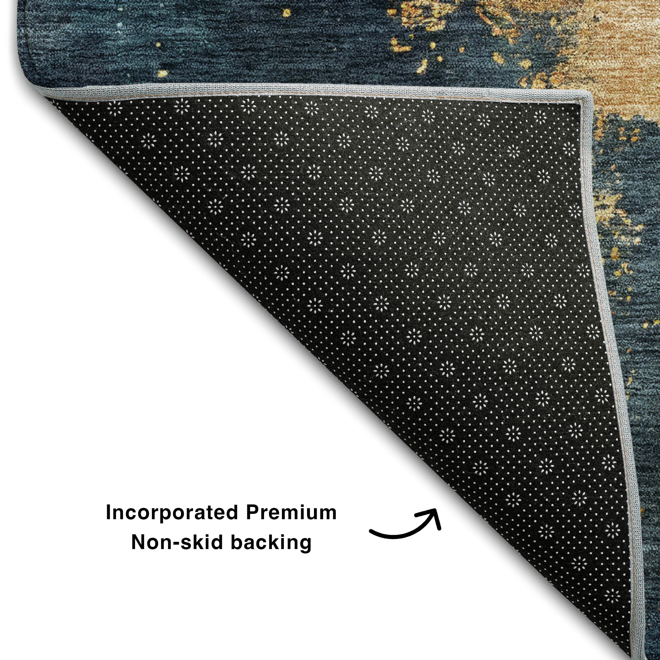Lisbon Machine Washable Transitional Blue Rug 1'8" x 2'6" #shape_Rectangle