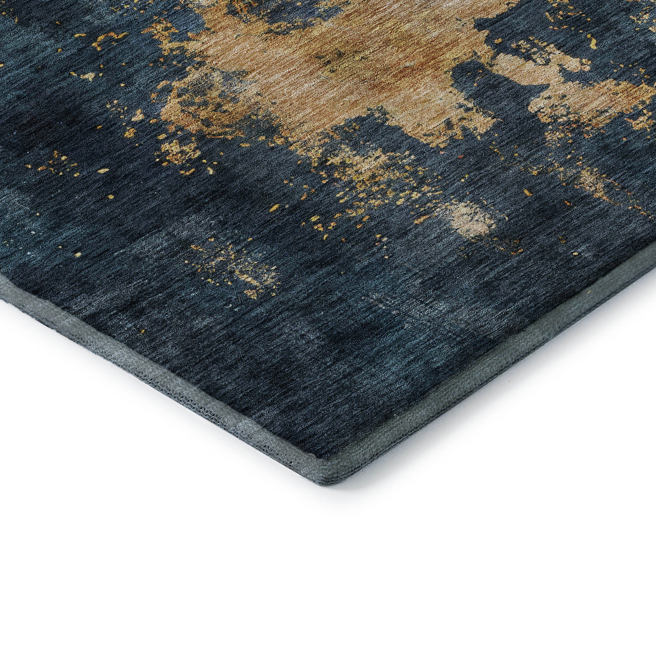Lisbon Machine Washable Transitional Blue Rug 1'8" x 2'6" #shape_Rectangle