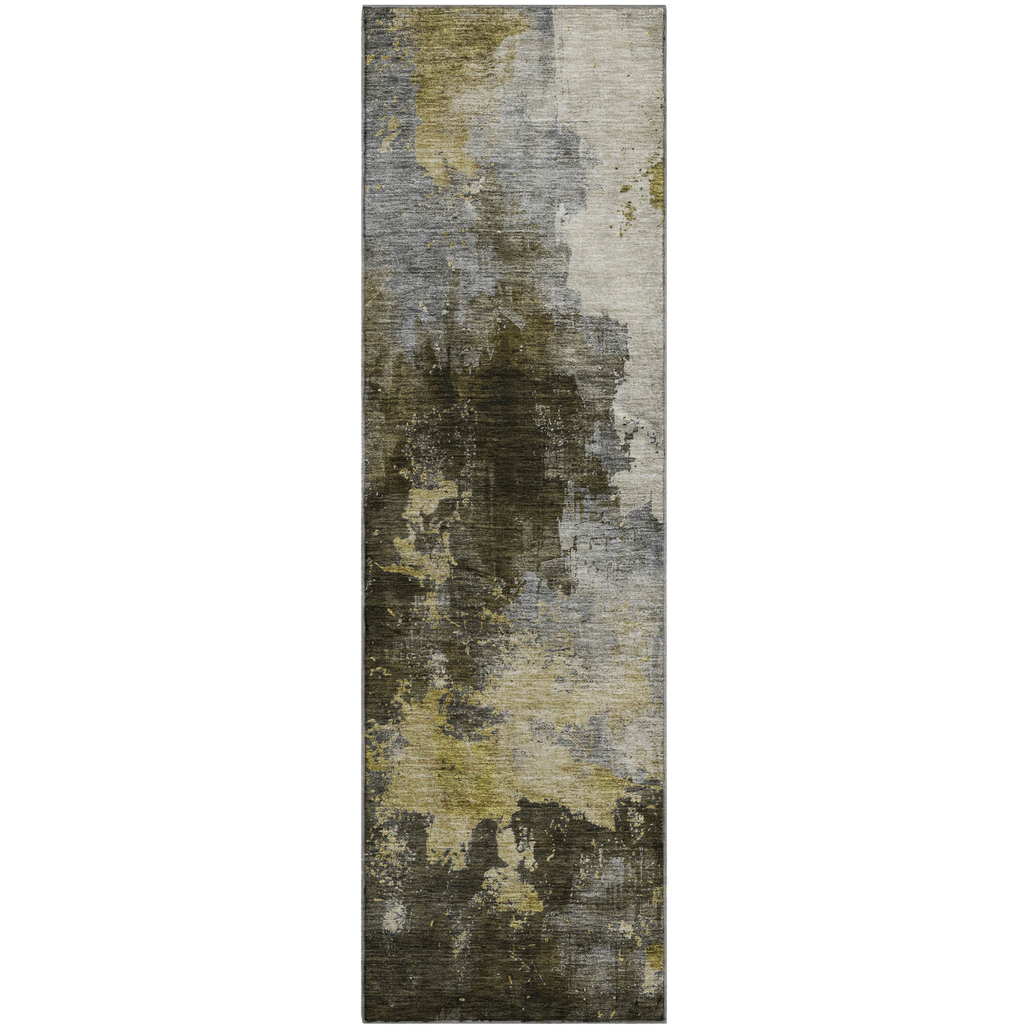 Lisbon Machine Washable Transitional Brown Rug 2'3" x 7'6" #shape_Runner