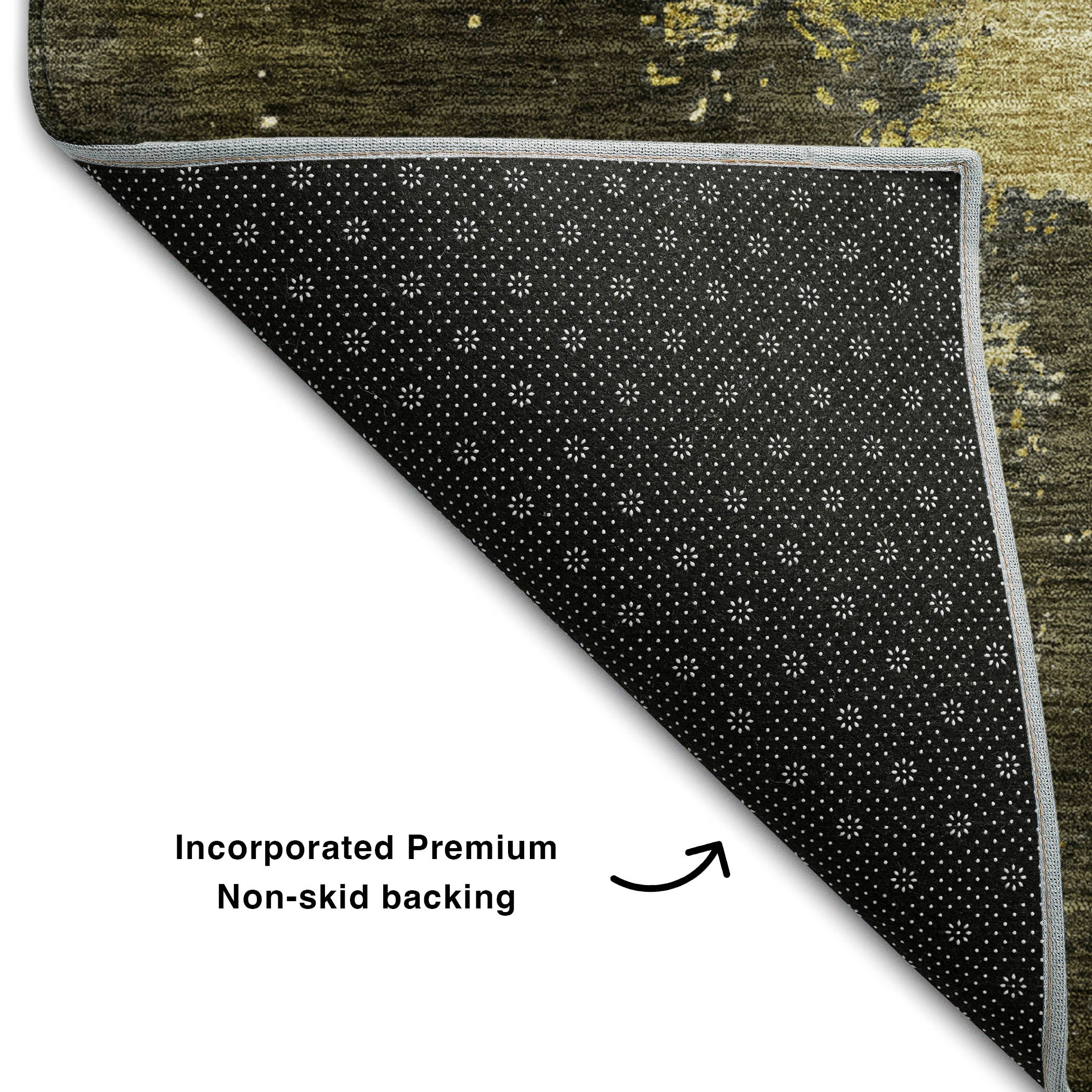 Lisbon Machine Washable Transitional Brown Rug 1'8" x 2'6" #shape_Rectangle