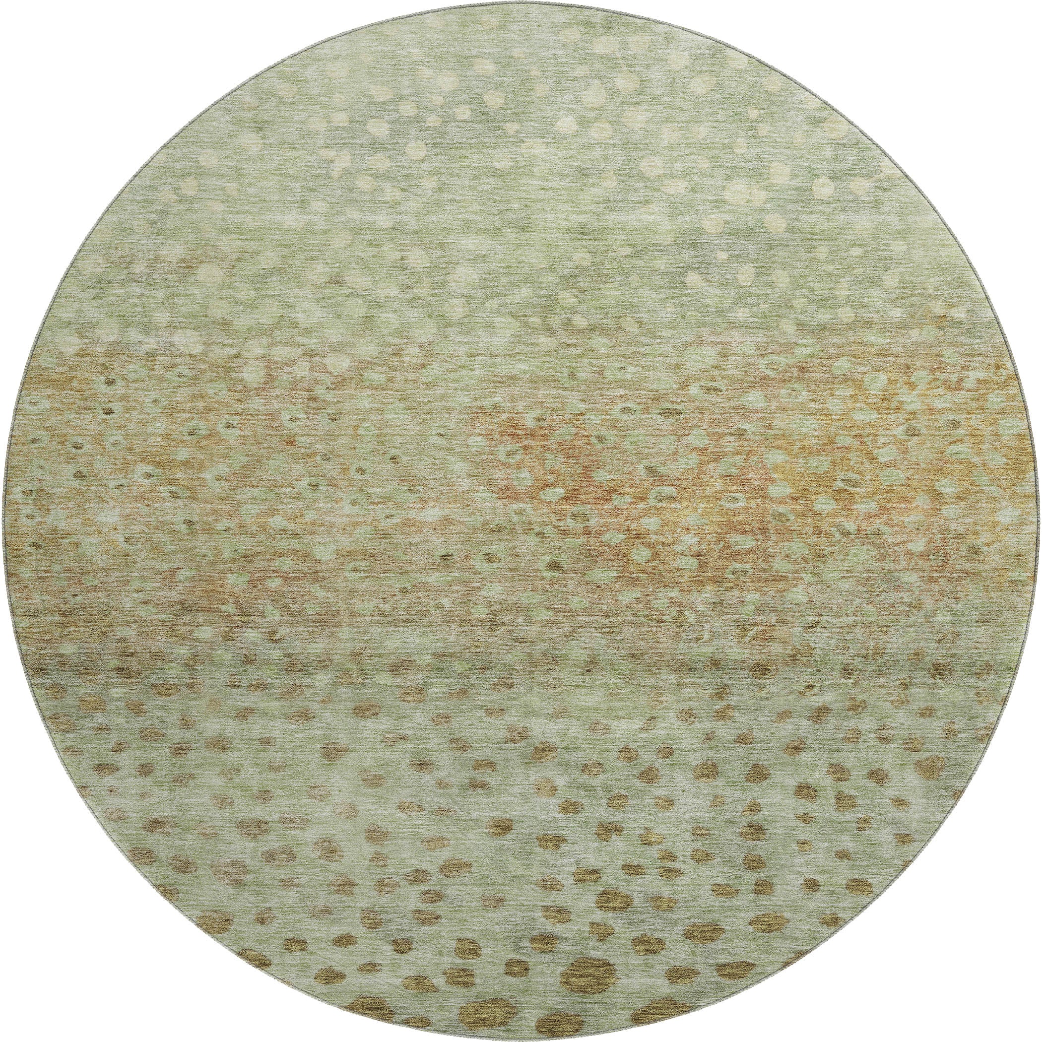 Bruges Machine Washable Transitional Aloe Green Rug 8' x 8' #shape_Round