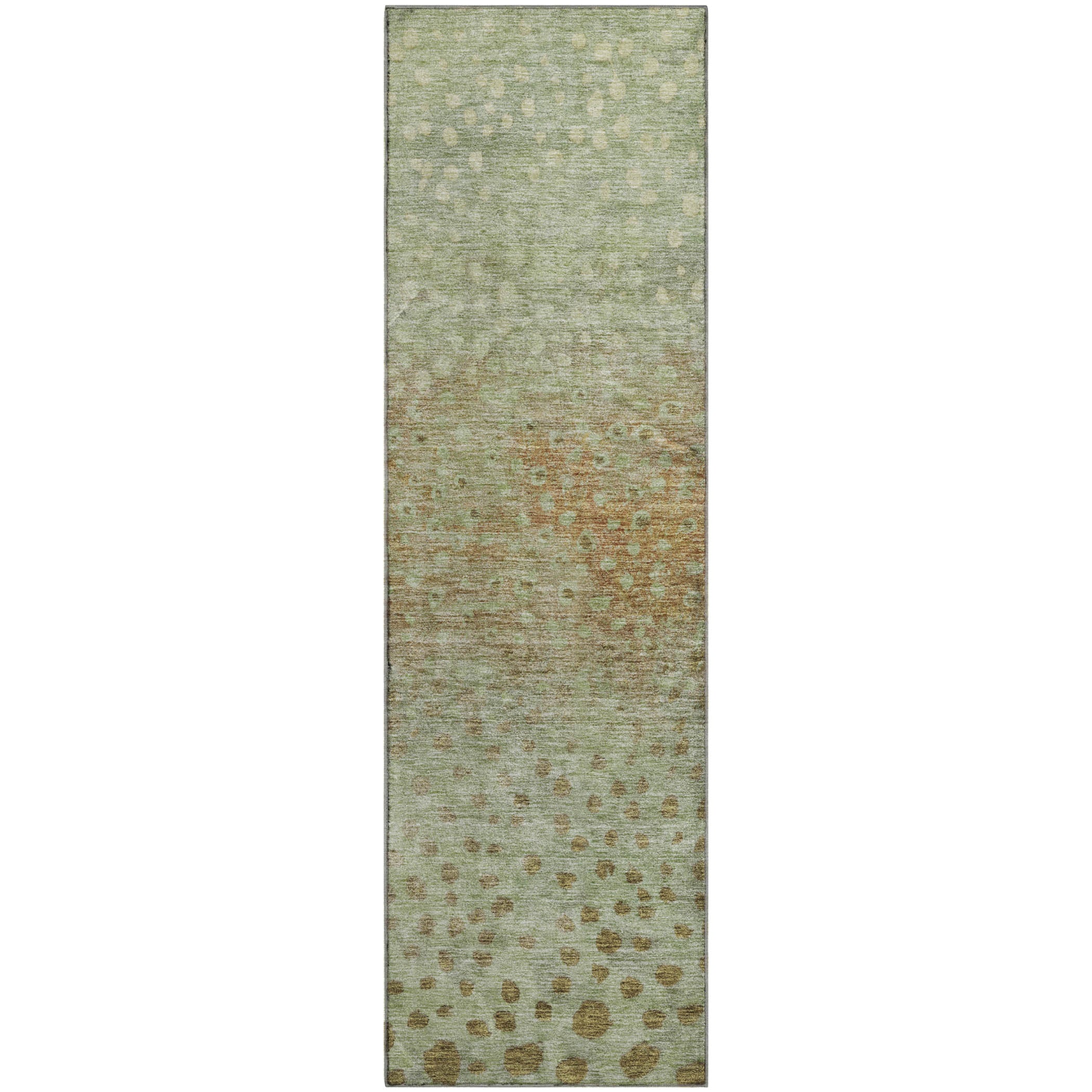 Bruges Machine Washable Transitional Aloe Green Rug 2'3" x 7'6" #shape_Runner