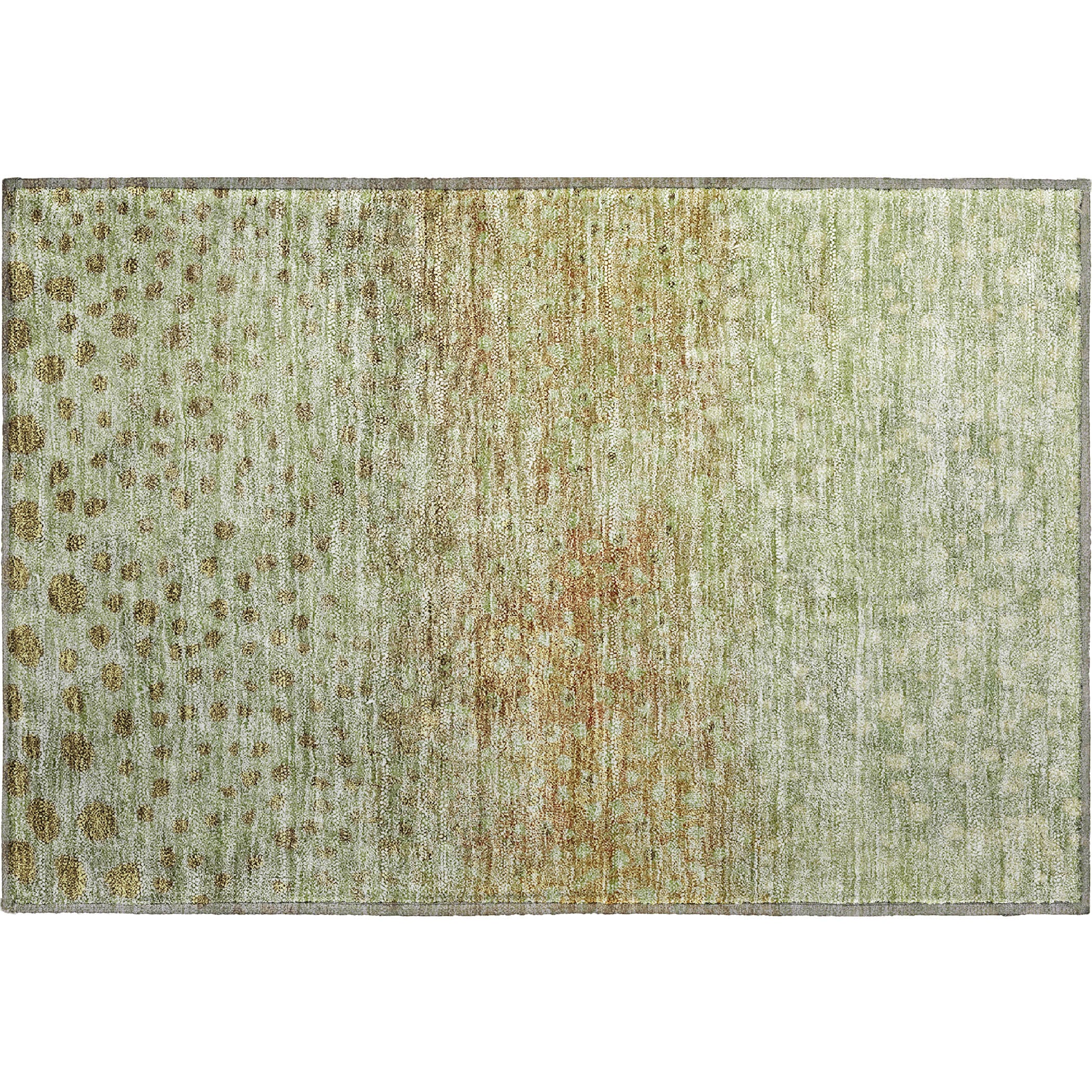 Bruges Machine Washable Transitional Aloe Green Rug 1'8" x 2'6" #shape_Rectangle