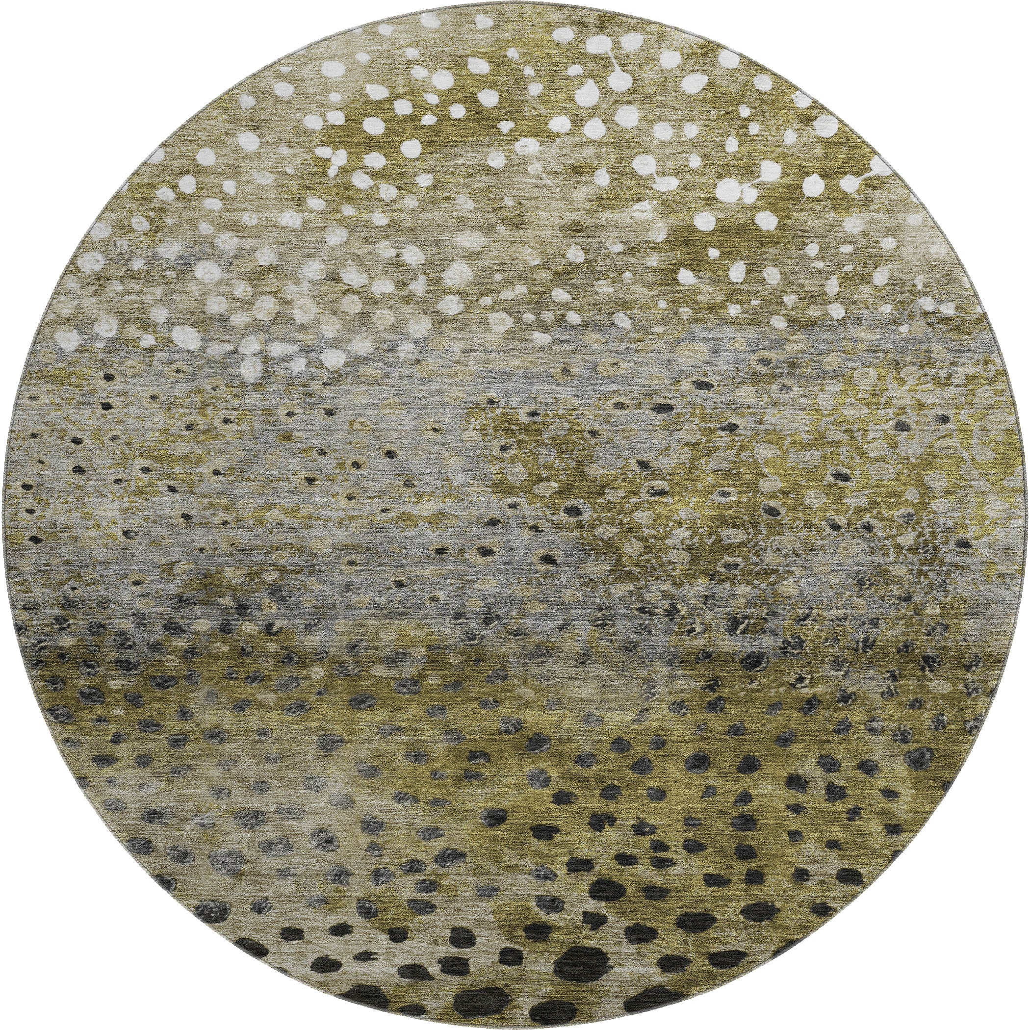 Bruges Machine Washable Transitional Brown Rug 8' x 8' #shape_Round