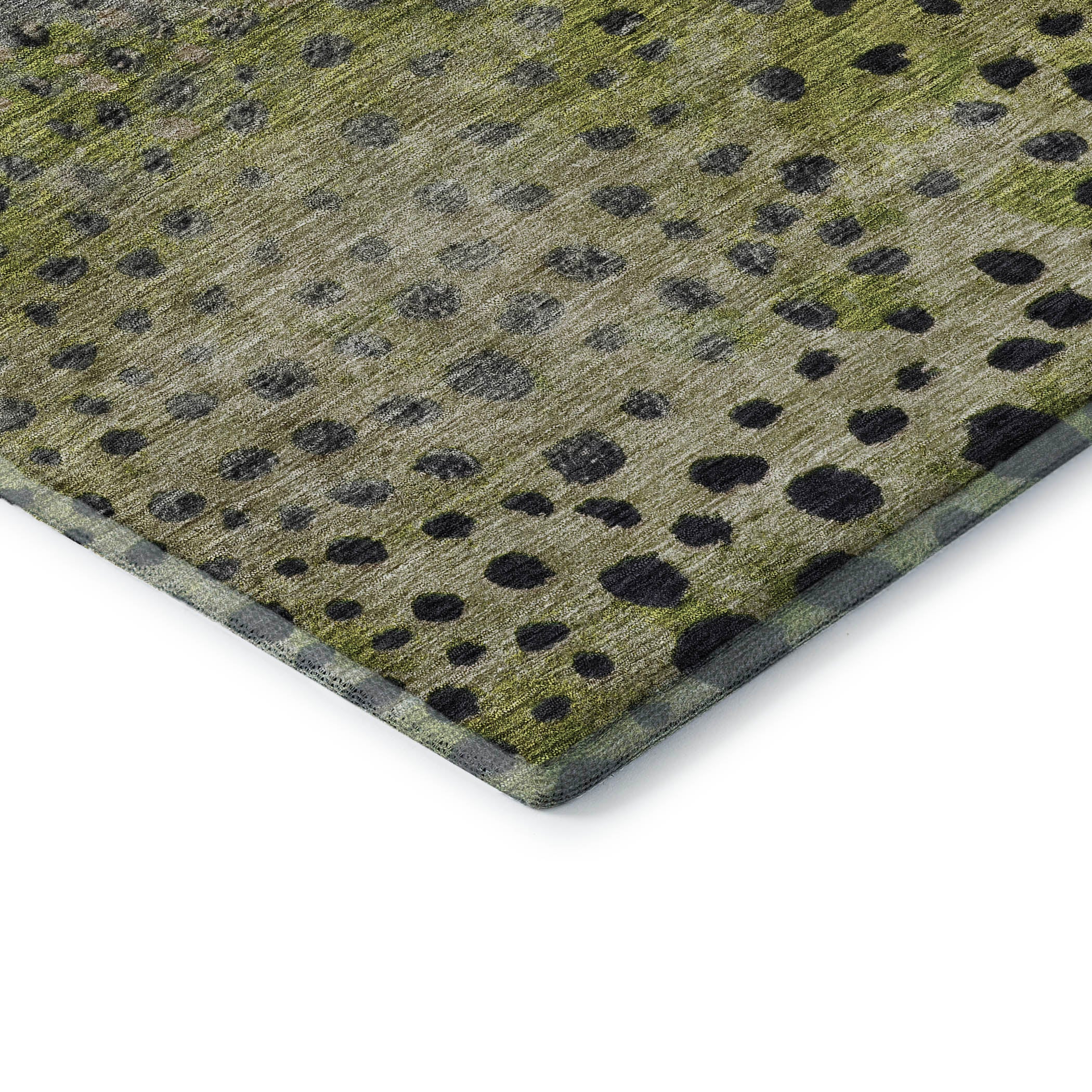 Bruges Machine Washable Transitional Green Rug 1'8" x 2'6" #shape_Rectangle