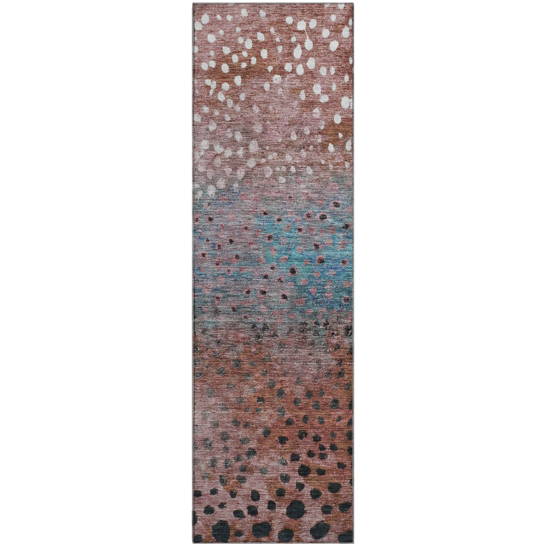 Bruges Machine Washable Transitional Paprika Orange Rug 2'3" x 7'6" #shape_Runner
