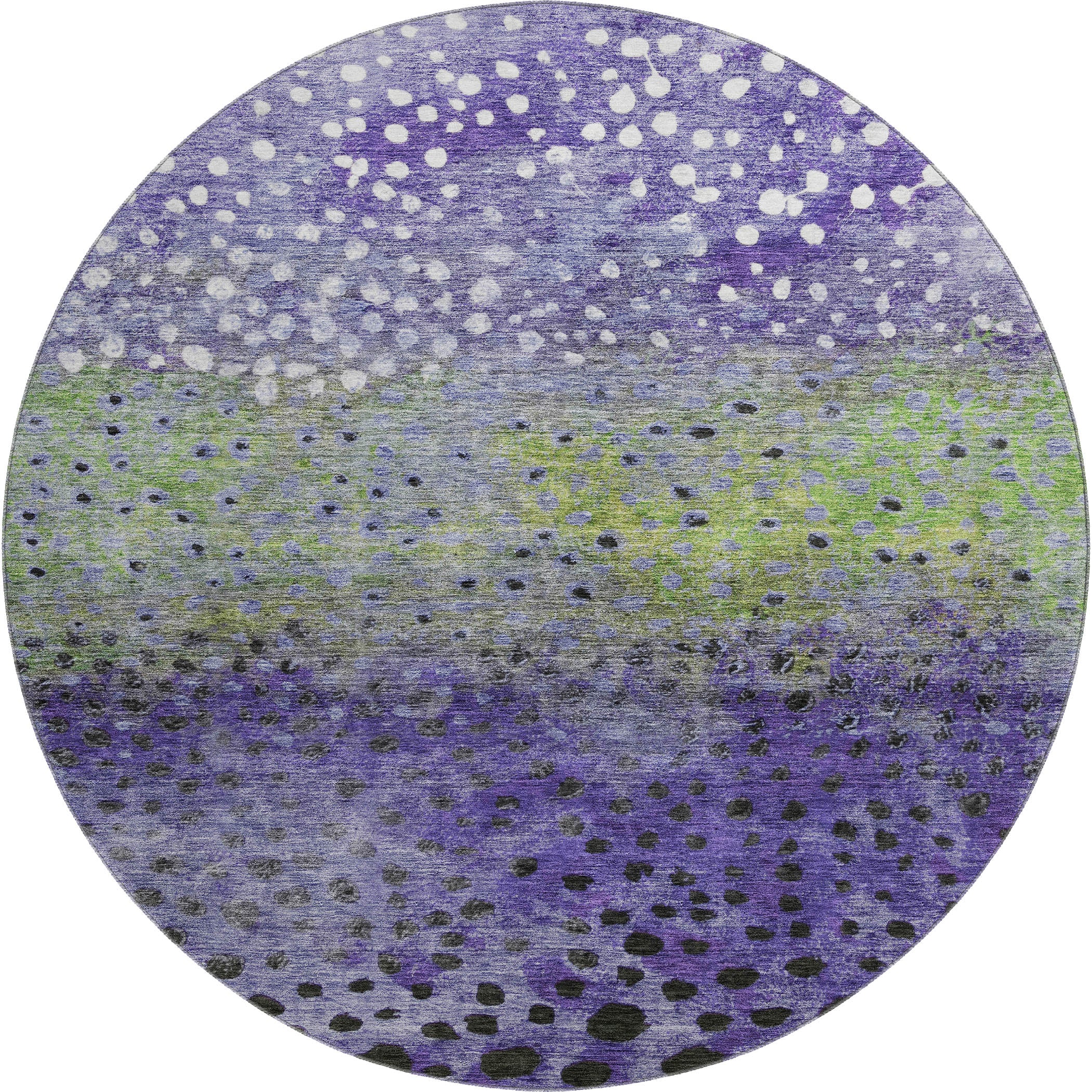 Bruges Machine Washable Transitional Purple Rug 8' x 8' #shape_Round