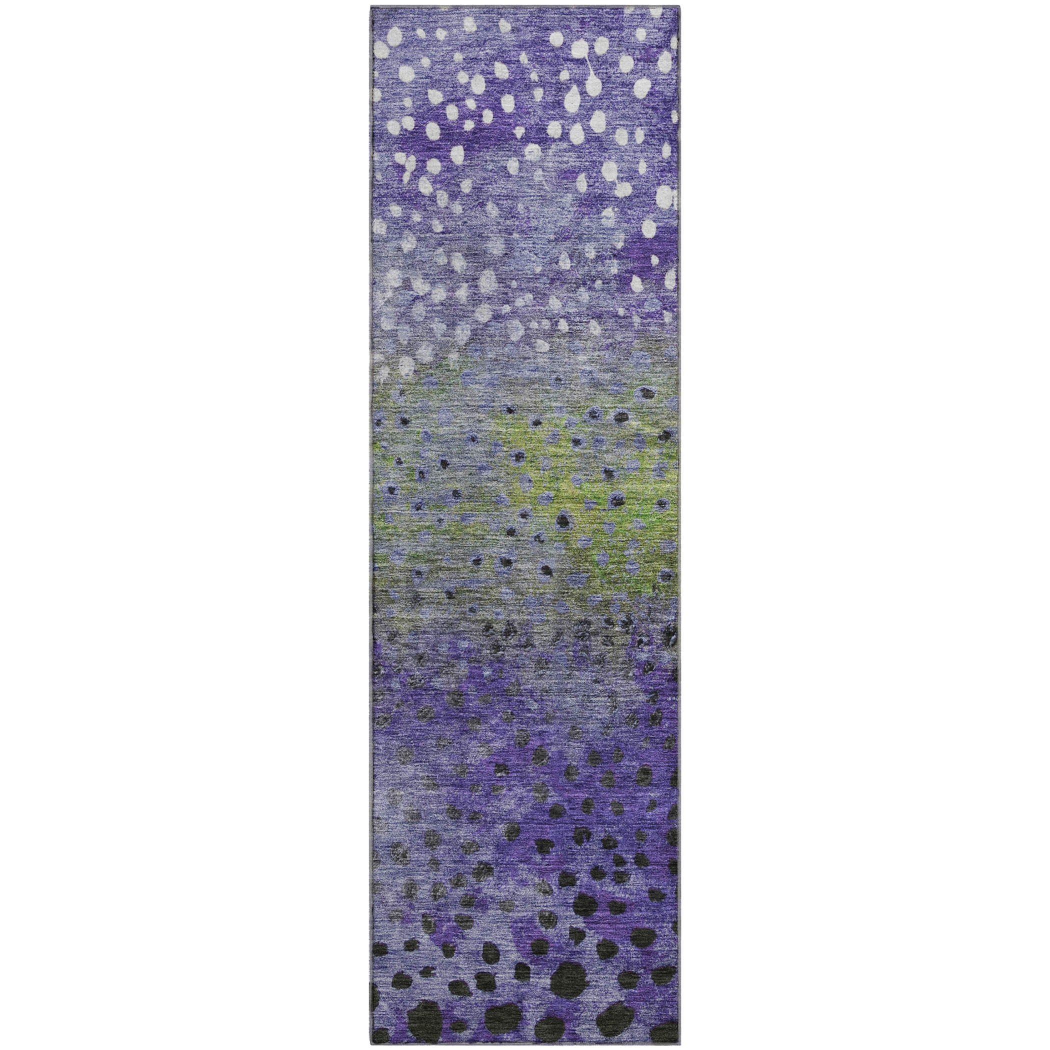 Bruges Machine Washable Transitional Purple Rug 2'3" x 7'6" #shape_Runner