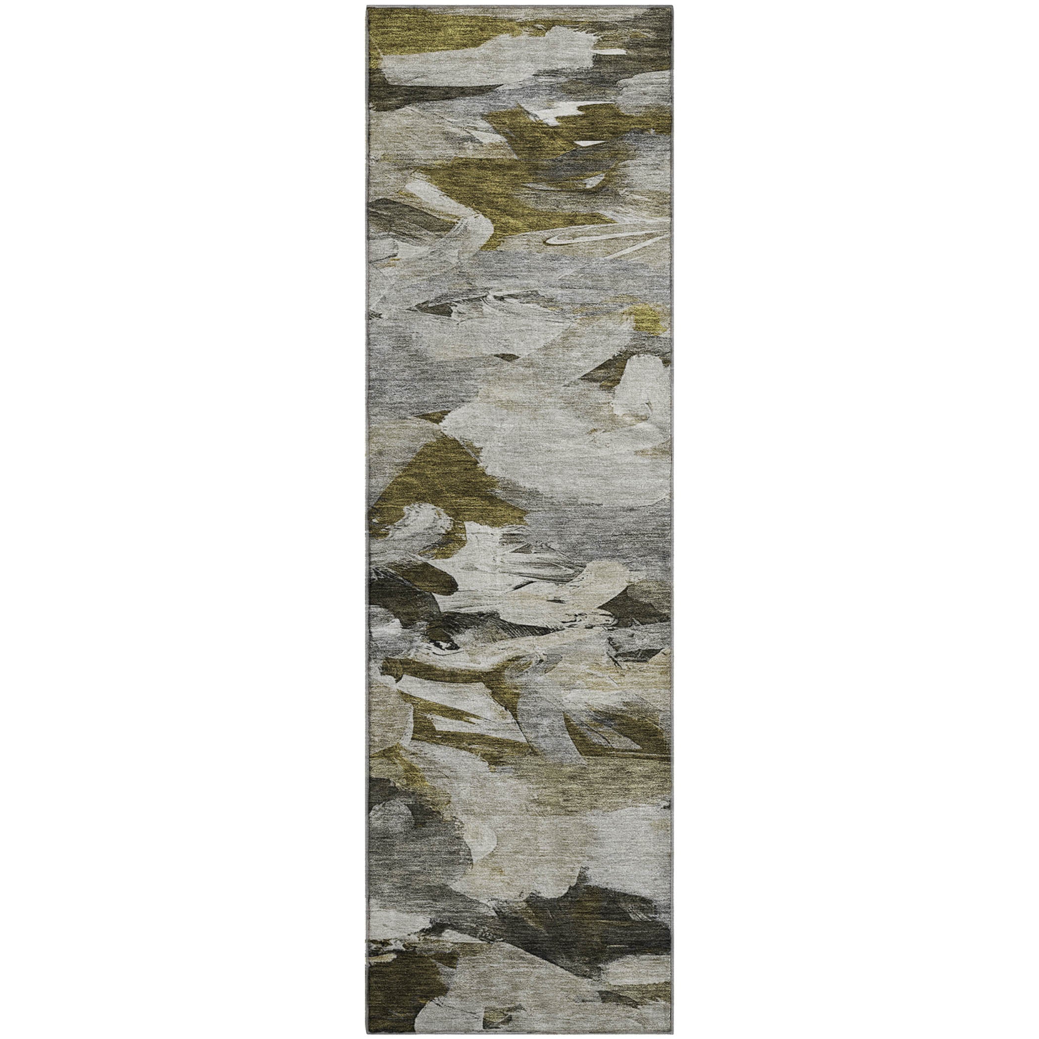 Tbilisi Machine Washable Transitional Granite Gray Rug 2'3" x 7'6" #shape_Runner