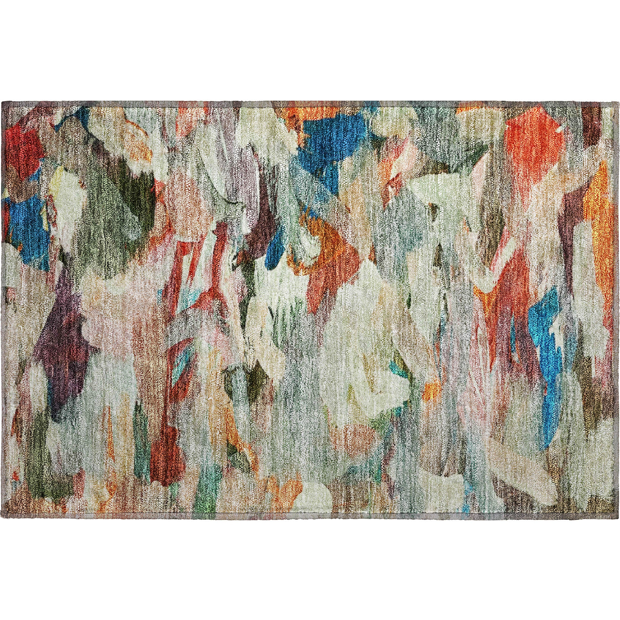 Tbilisi Machine Washable Transitional Green Rug 1'8" x 2'6" #shape_Rectangle