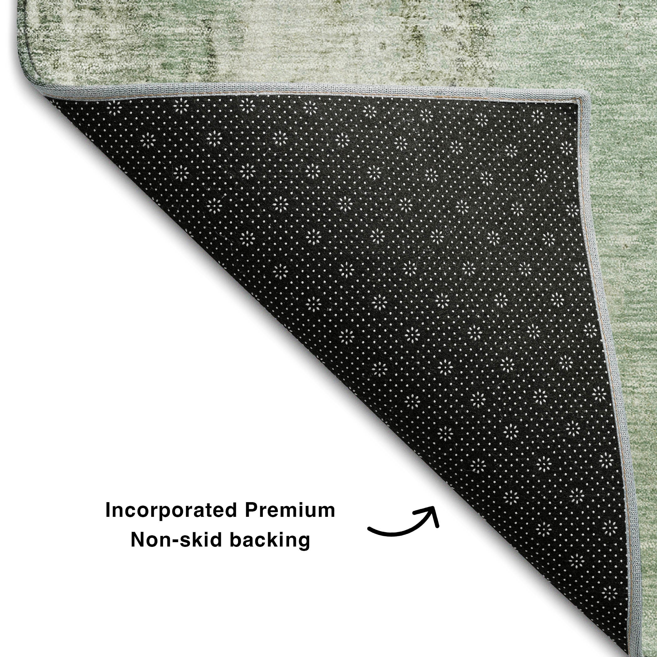 Luang Prabang Machine Washable Transitional Mint Green Rug 1'8" x 2'6" #shape_Rectangle