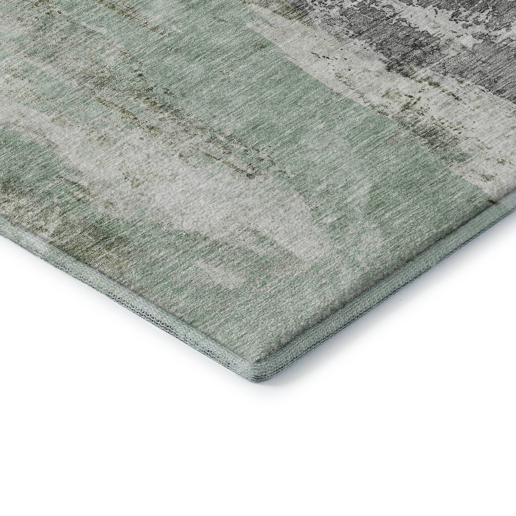 Luang Prabang Machine Washable Transitional Mint Green Rug 1'8" x 2'6" #shape_Rectangle