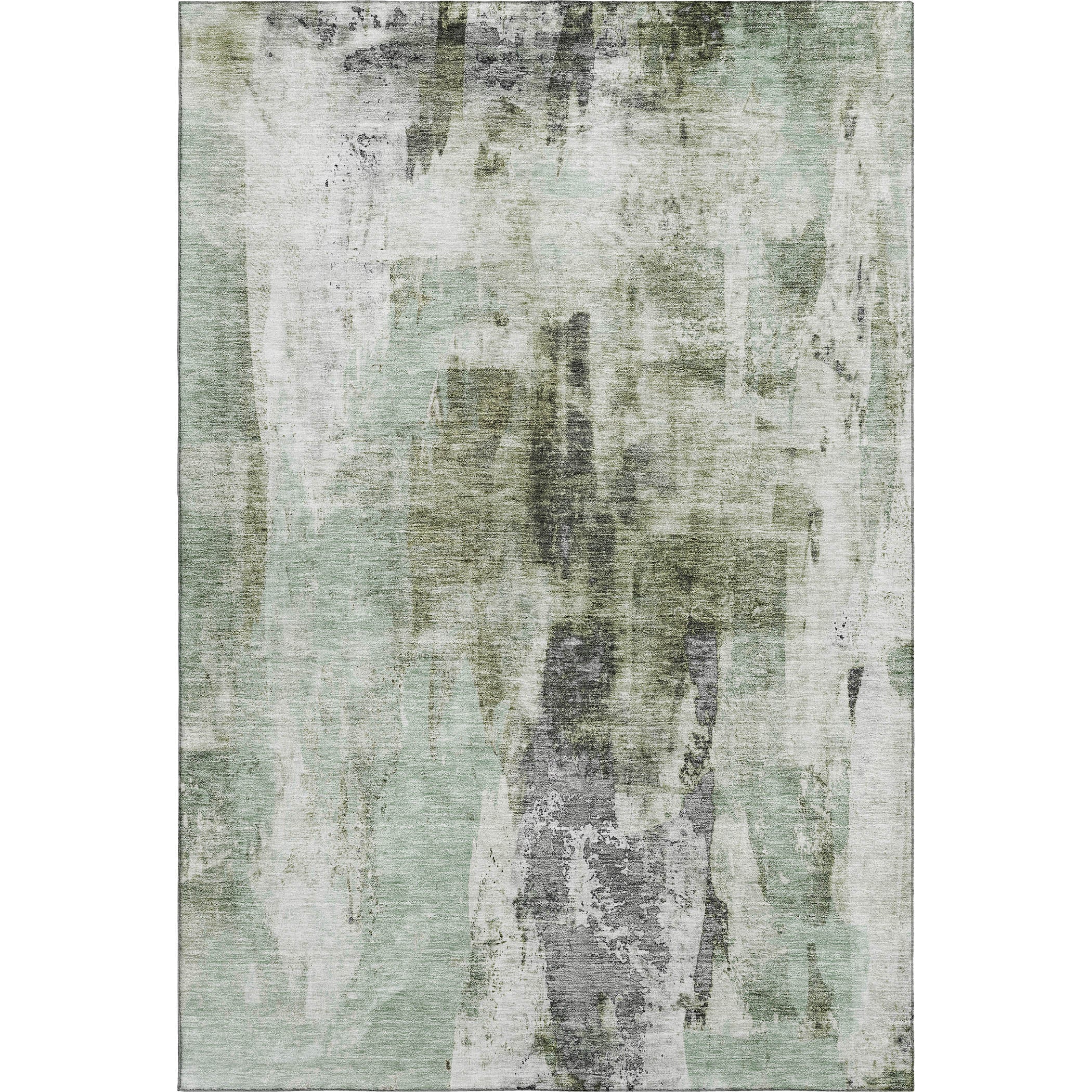 Luang Prabang Machine Washable Transitional Mint Green Rug 2'6" x 3'10" #shape_Rectangle