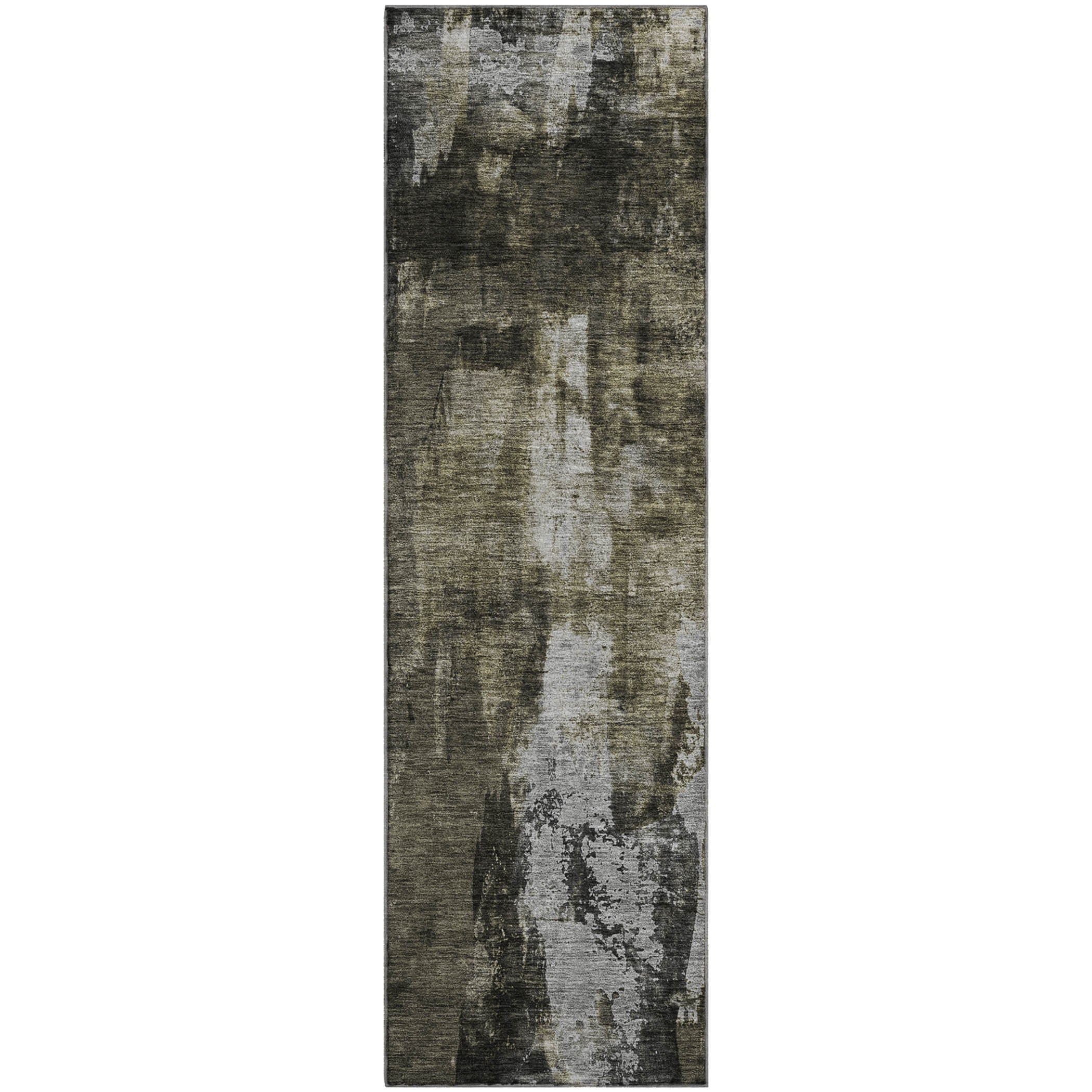 Dubrovnik Machine Washable Transitional Charcoal Gray Rug 2'3" x 7'6" #shape_Runner