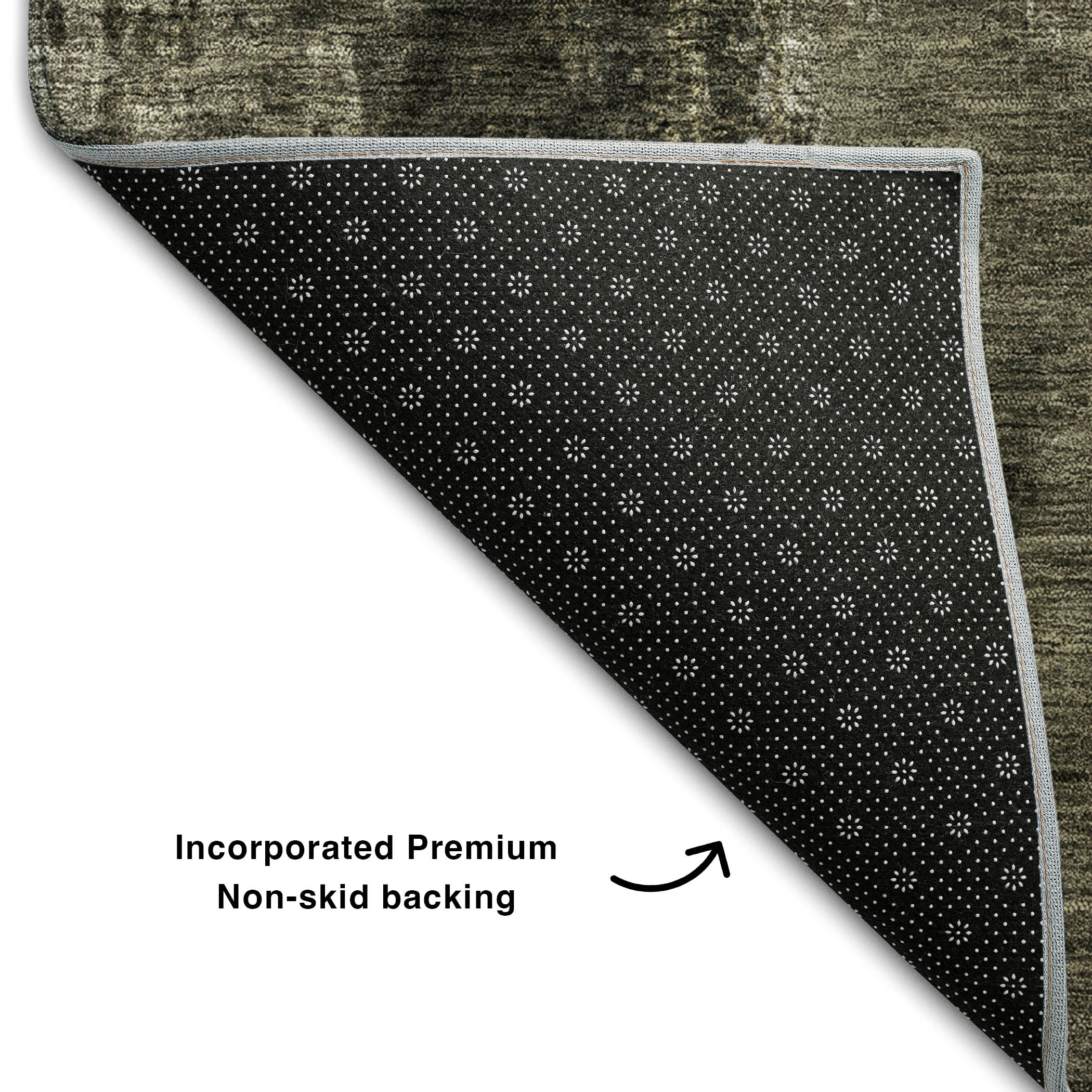 Dubrovnik Machine Washable Transitional Charcoal Gray Rug 1'8" x 2'6" #shape_Rectangle