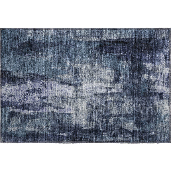 Dubrovnik Machine Washable Transitional Navy Blue Rug 1'8" x 2'6"