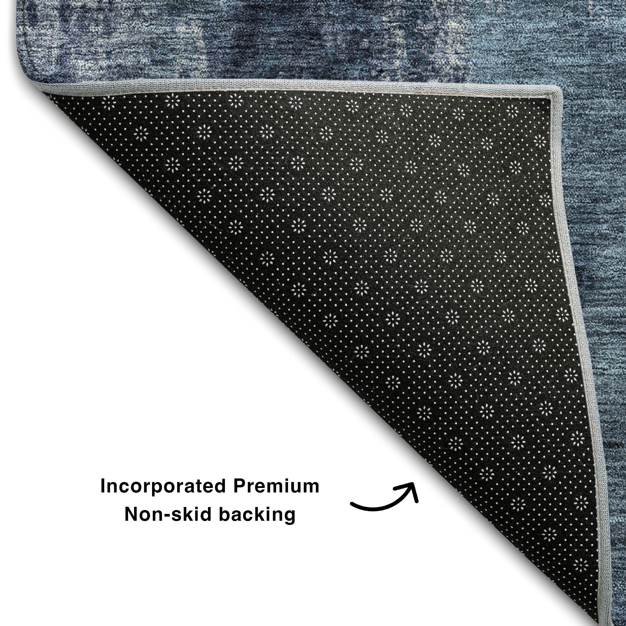 Dubrovnik Machine Washable Transitional Navy Blue Rug 1'8" x 2'6" #shape_Rectangle