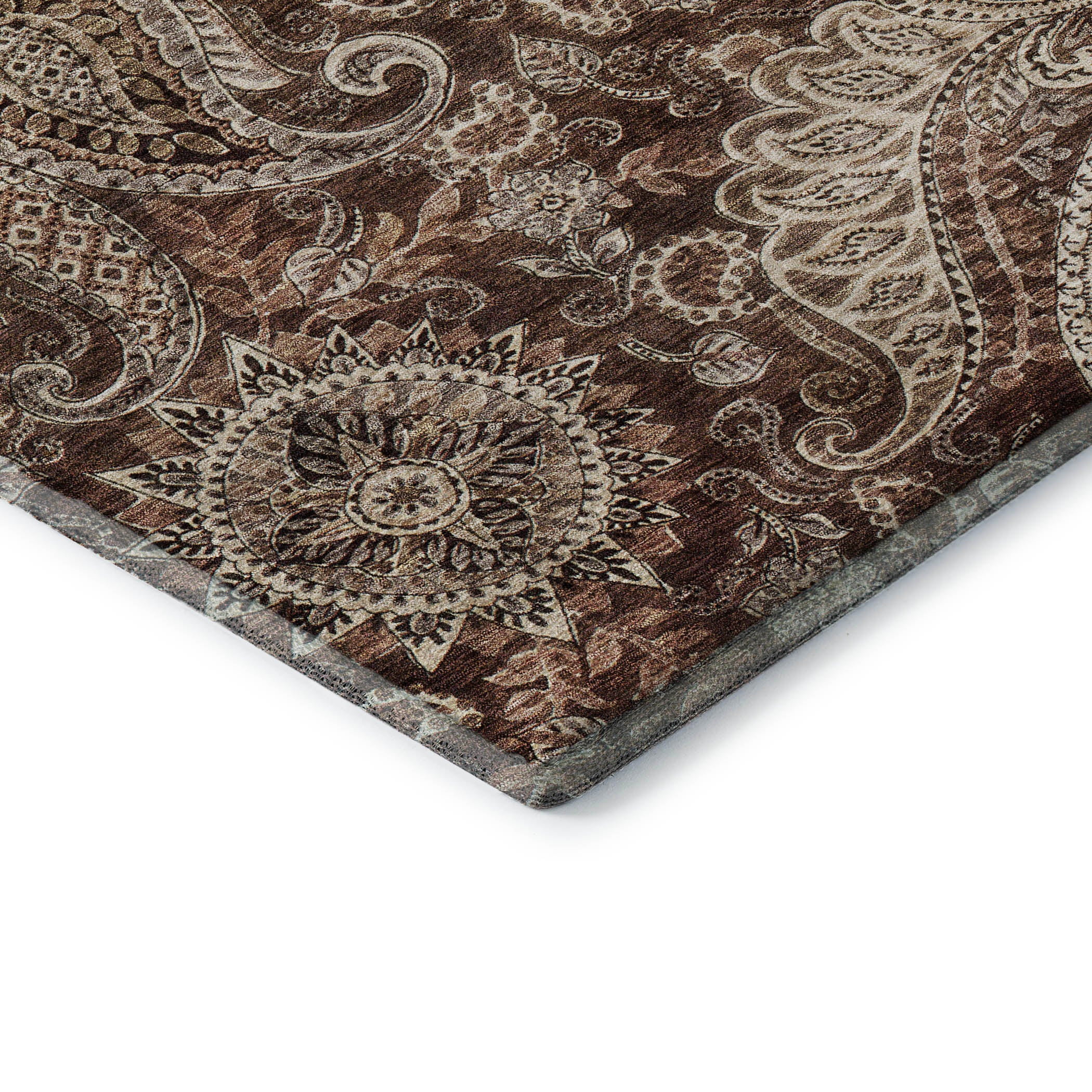 Prague Machine Washable Transitional Brown Rug 1'8" x 2'6" #shape_Rectangle