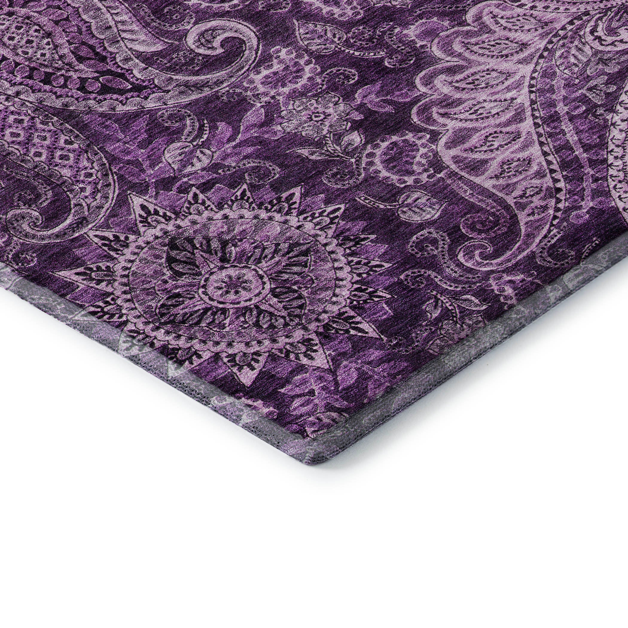 Prague Machine Washable Transitional Purple Rug 1'8" x 2'6" #shape_Rectangle