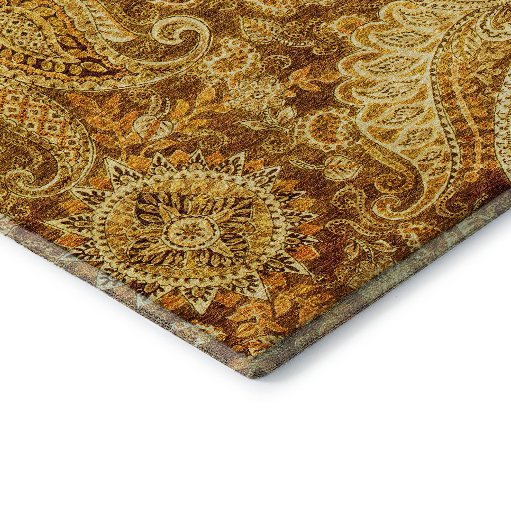 Prague Machine Washable Transitional Terracotta Orange Rug 1'8" x 2'6" #shape_Rectangle