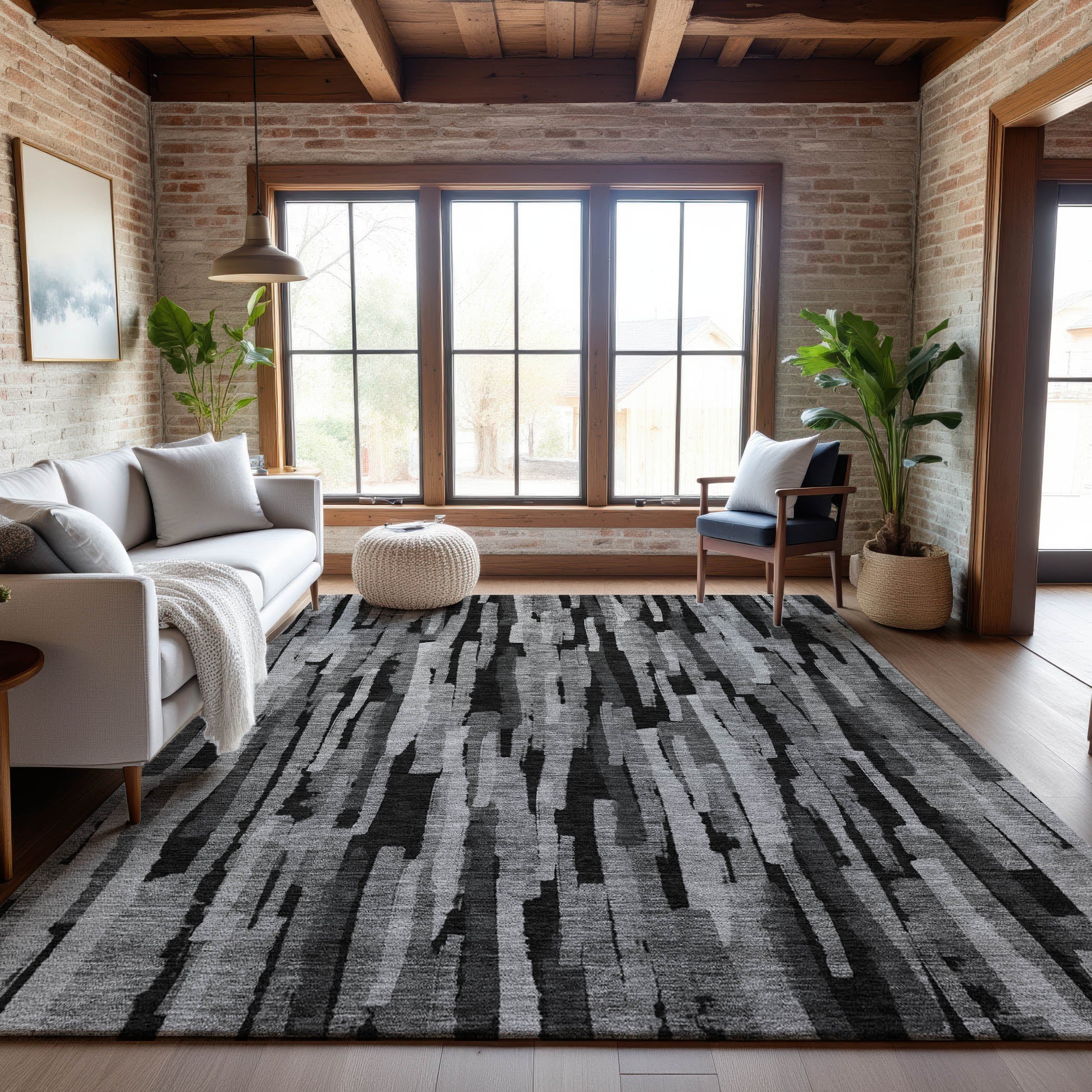 Siena Machine Washable Transitional Gray Rug 2'6" x 3'10" #shape_Rectangle