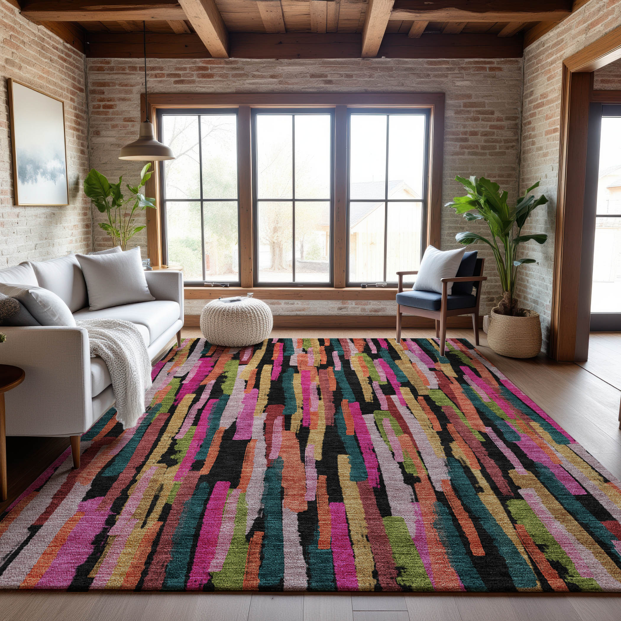 Siena Machine Washable Transitional Pink Rug 2'6" x 3'10" #shape_Rectangle