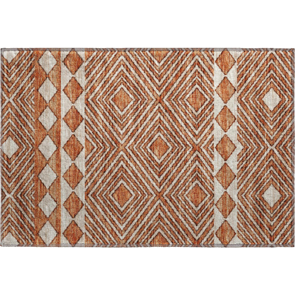 Montevideo Machine Washable Transitional Canyon Red Rug 1'8" x 2'6"