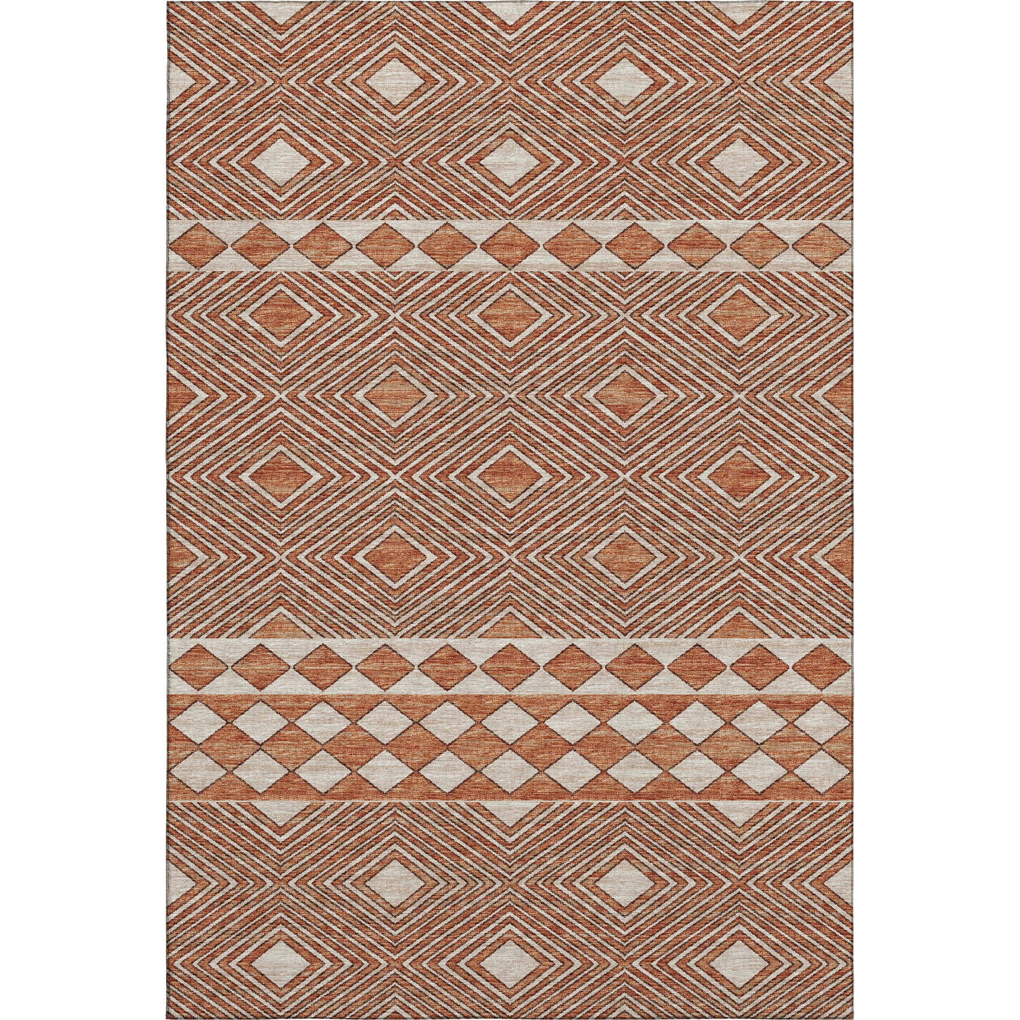 Montevideo Machine Washable Transitional Canyon Red Rug 2'6" x 3'10" #shape_Rectangle