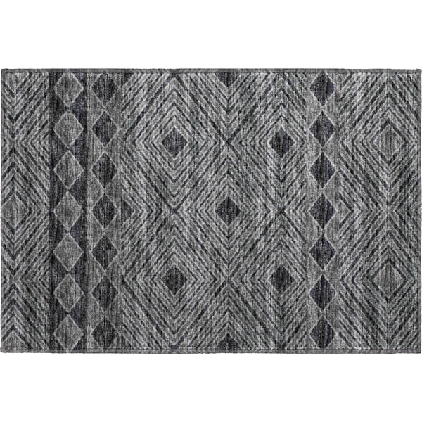 Montevideo Machine Washable Transitional Gray Rug 1'8" x 2'6"
