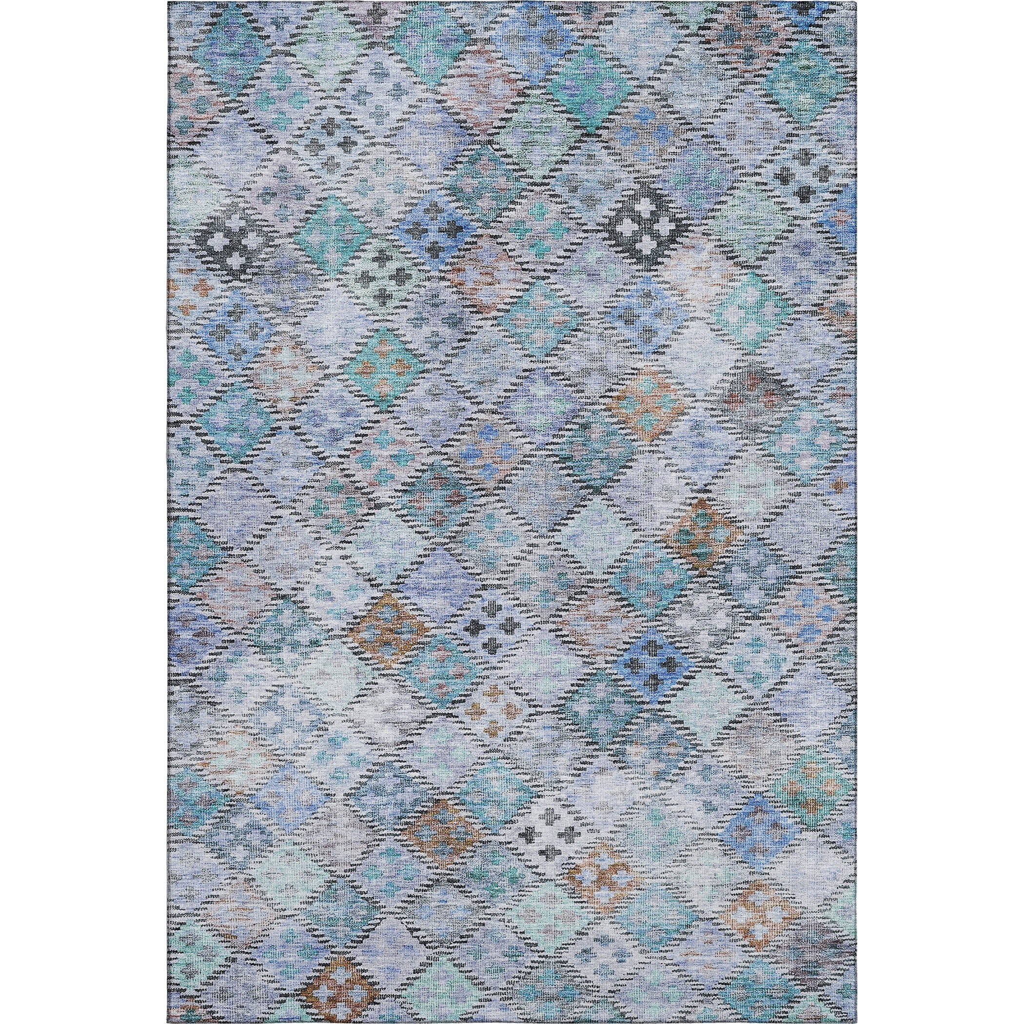 Antigua Machine Washable Transitional Blue Rug 2'6" x 3'10" #shape_Rectangle