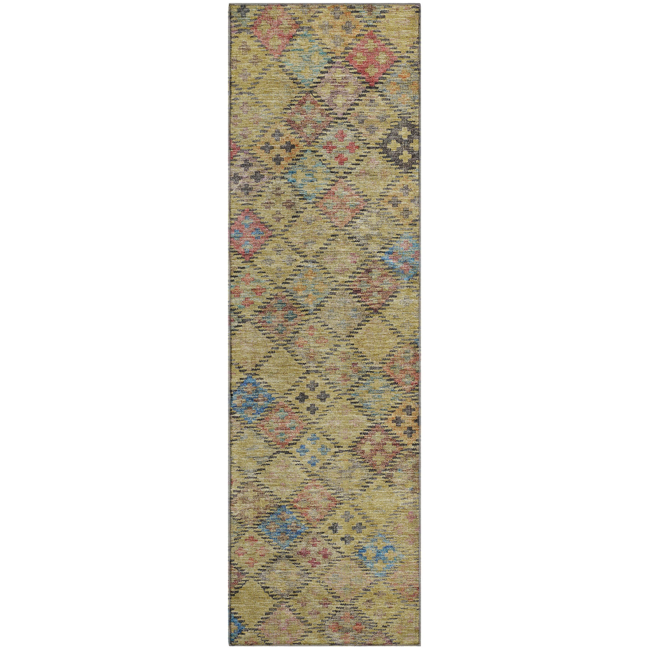 Antigua Machine Washable Transitional Gold Rug 2'3" x 7'6" #shape_Runner