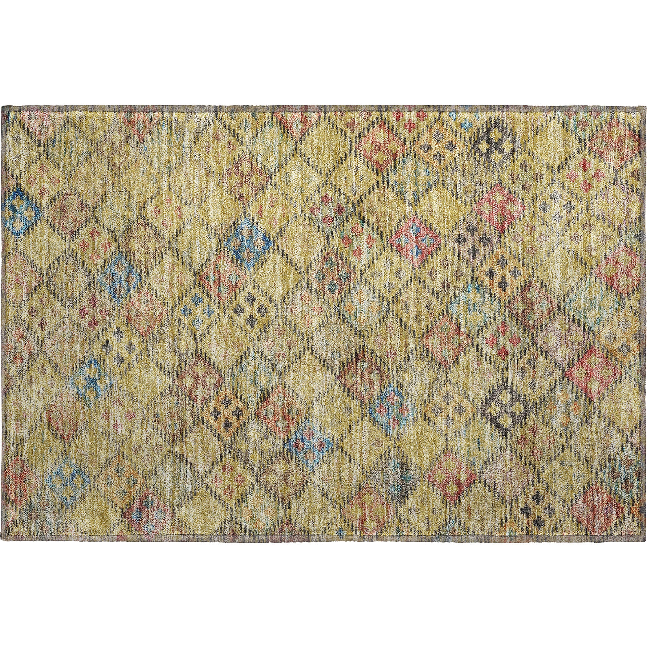 Antigua Machine Washable Transitional Gold Rug 1'8" x 2'6" #shape_Rectangle