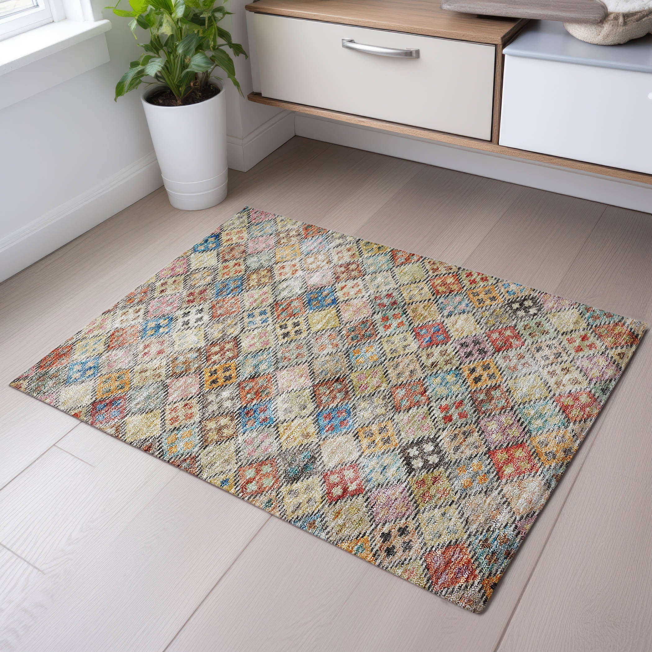 Antigua Machine Washable Transitional Paprika Orange Rug 1'8" x 2'6" #shape_Rectangle